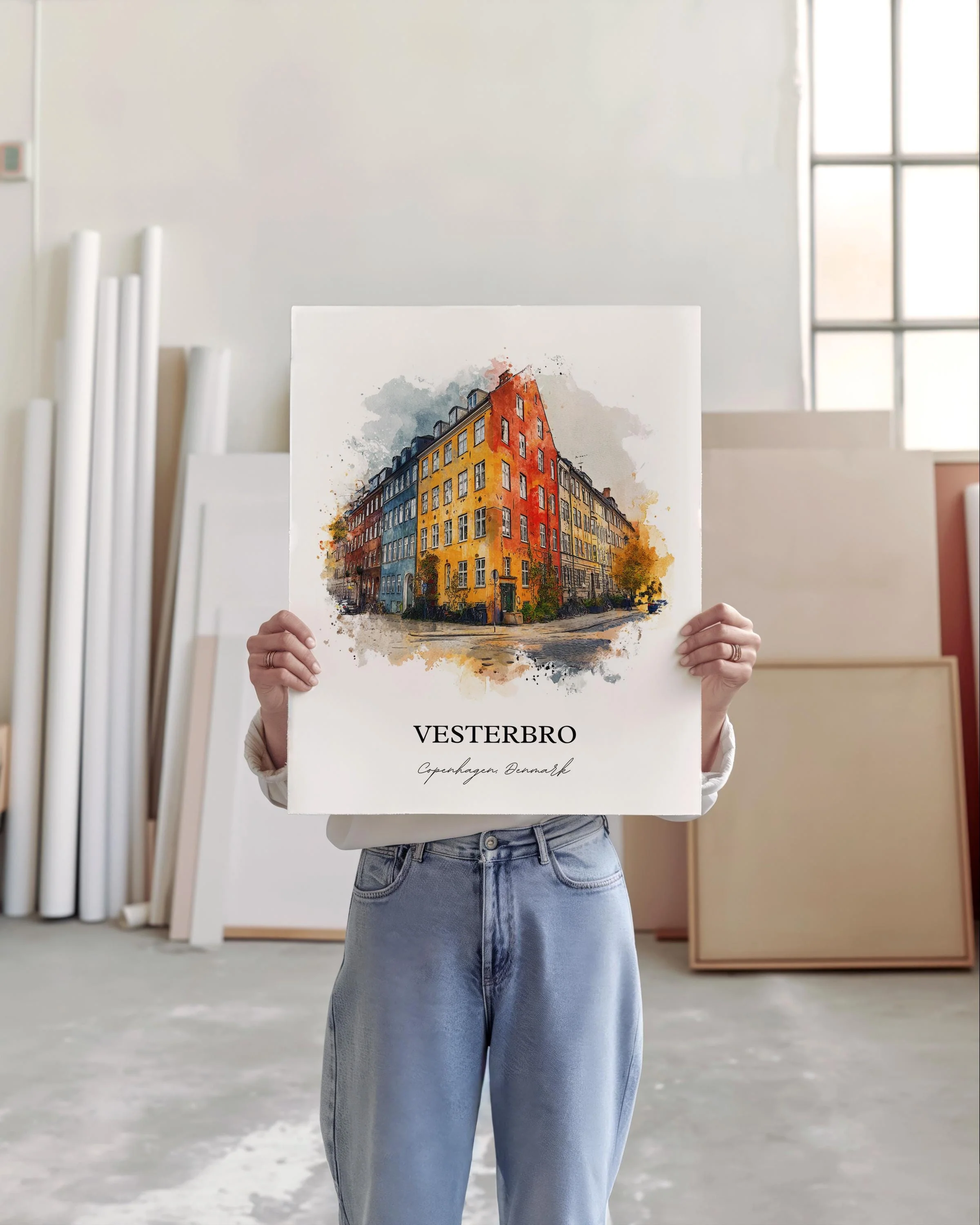 Vesterbro, Denmark – Watercolor Art Print - Image 8