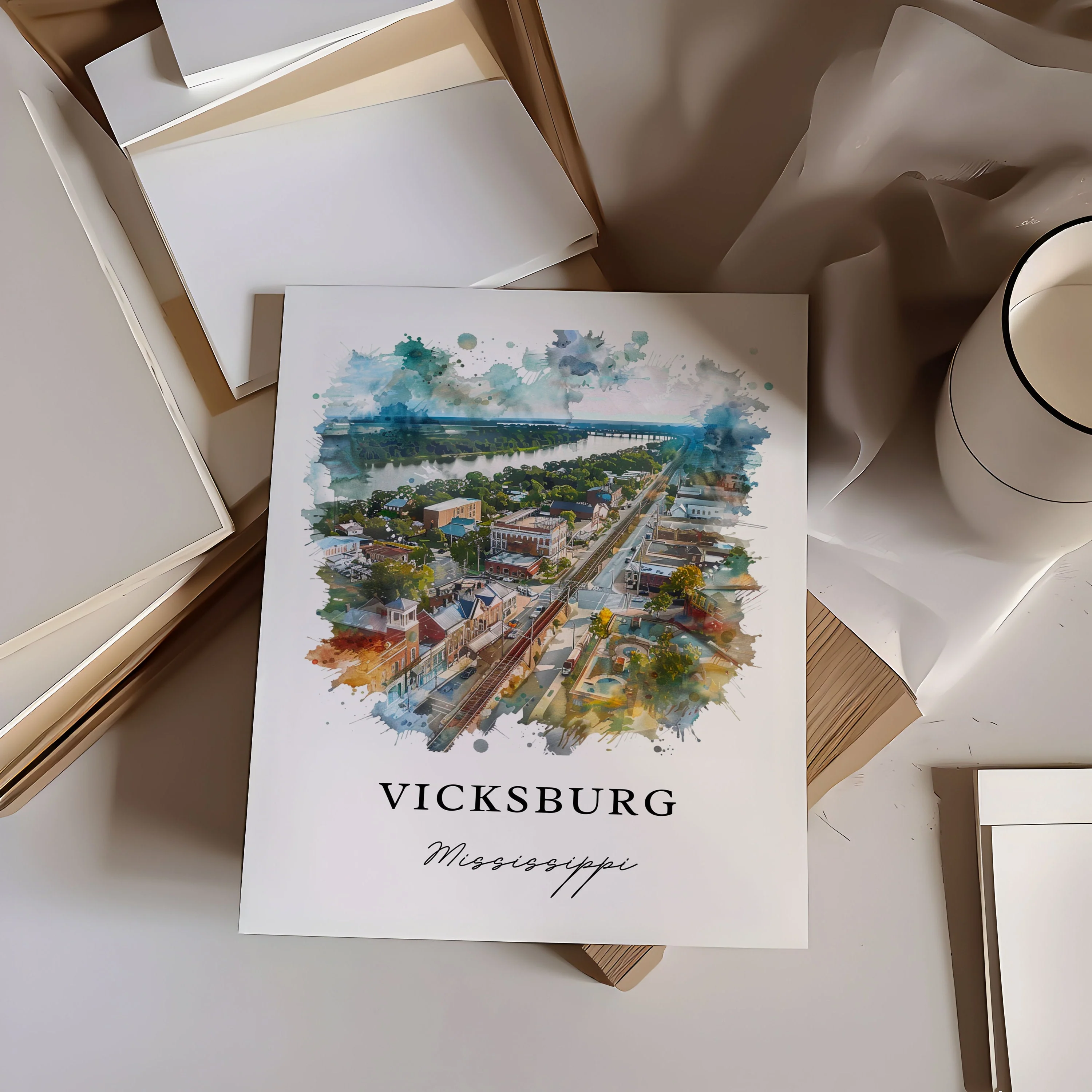 Vicksburg, Mississippi – Watercolor Art Print - Image 2
