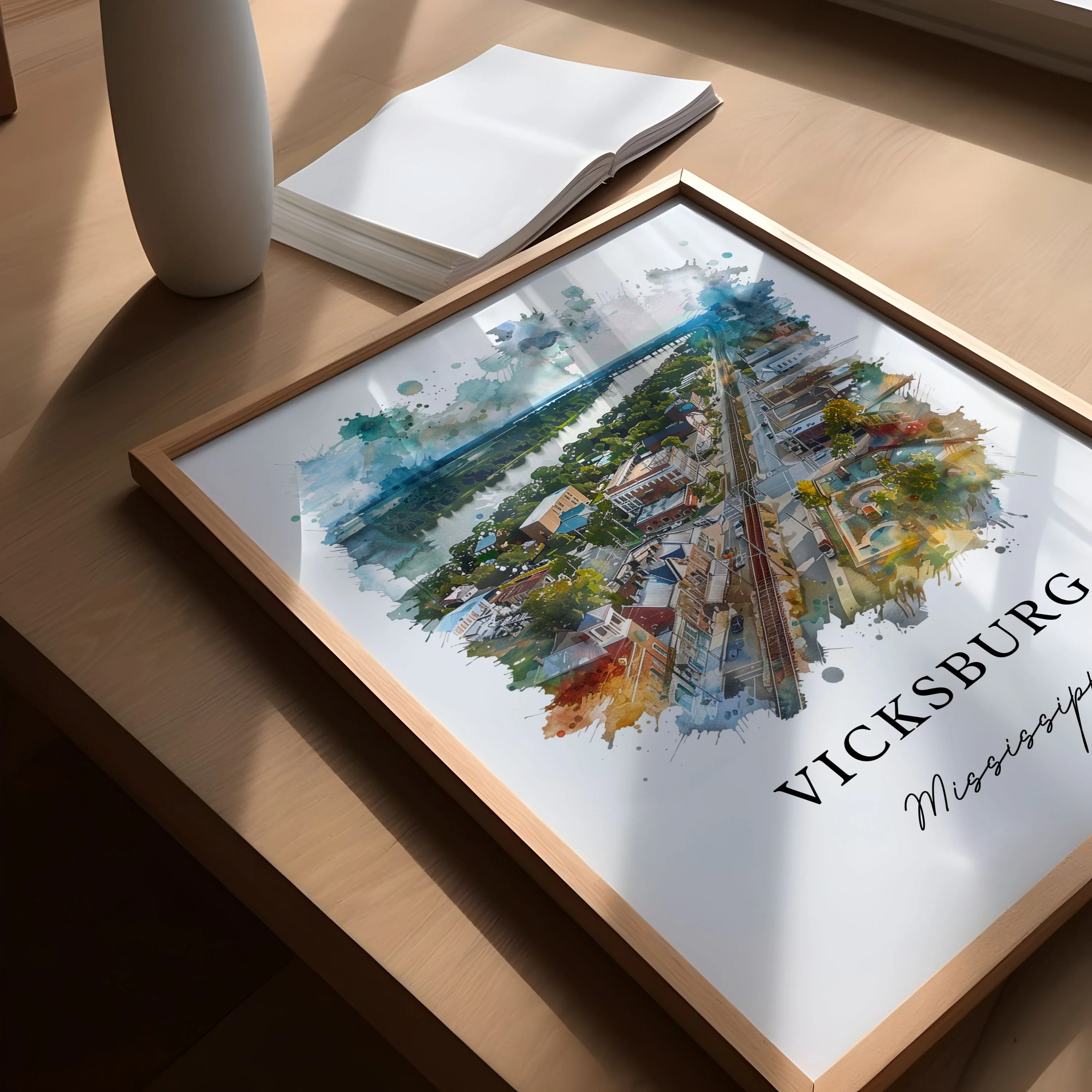 Vicksburg, Mississippi – Watercolor Art Print - Image 3