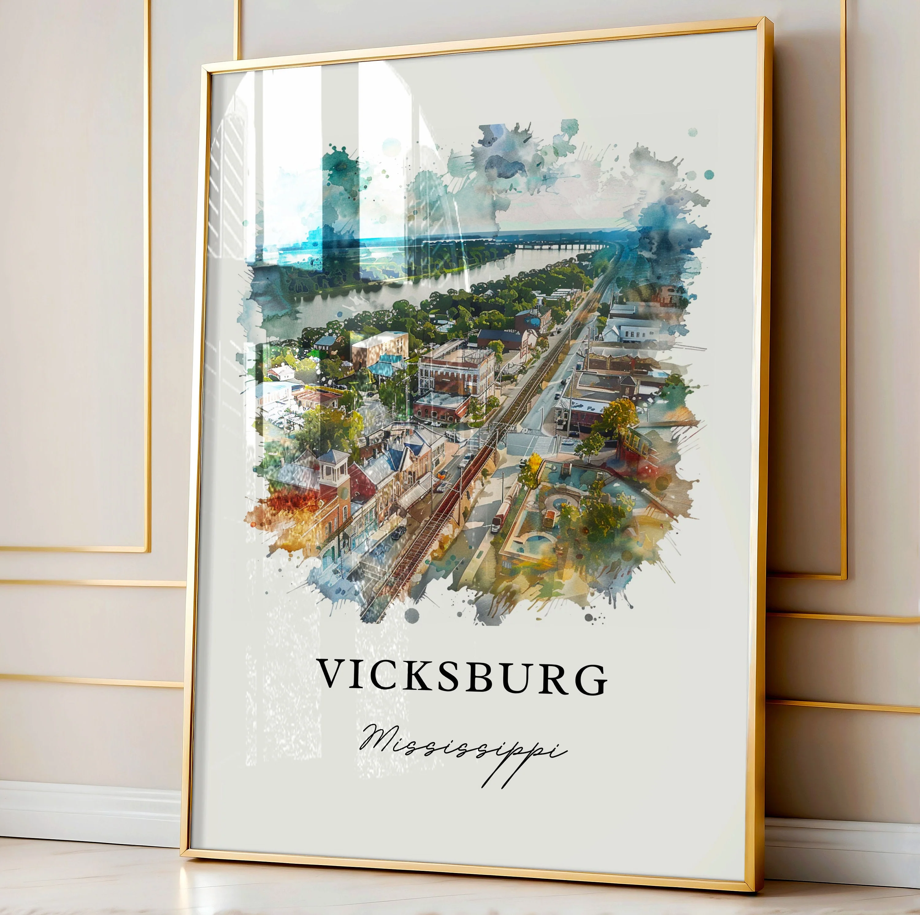 Vicksburg, Mississippi – Watercolor Art Print - Image 4