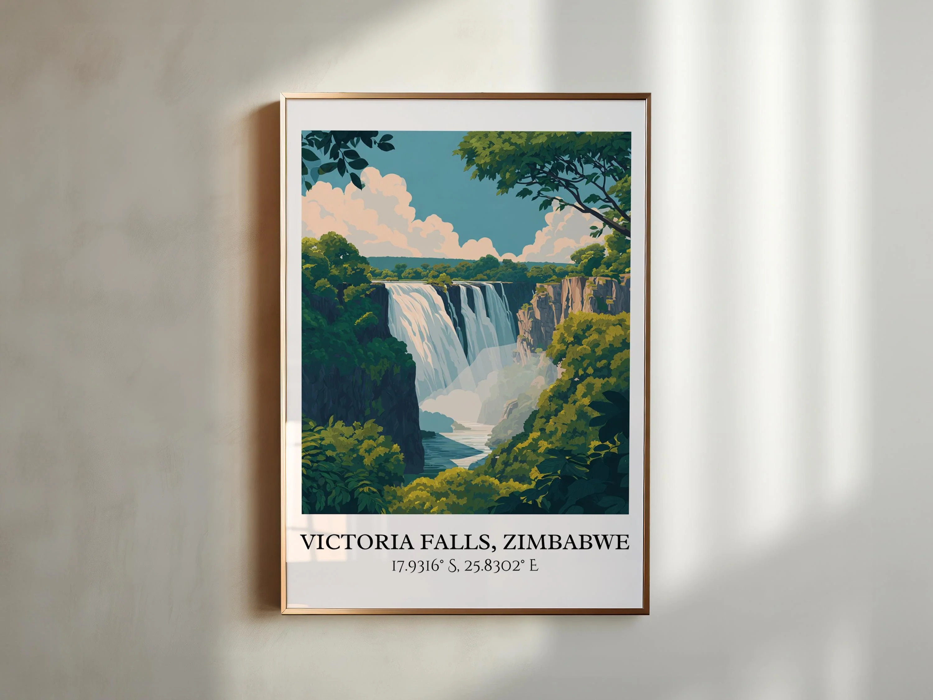 Victoria Falls, Zimbabwe – Watercolor Art Print - Image 5