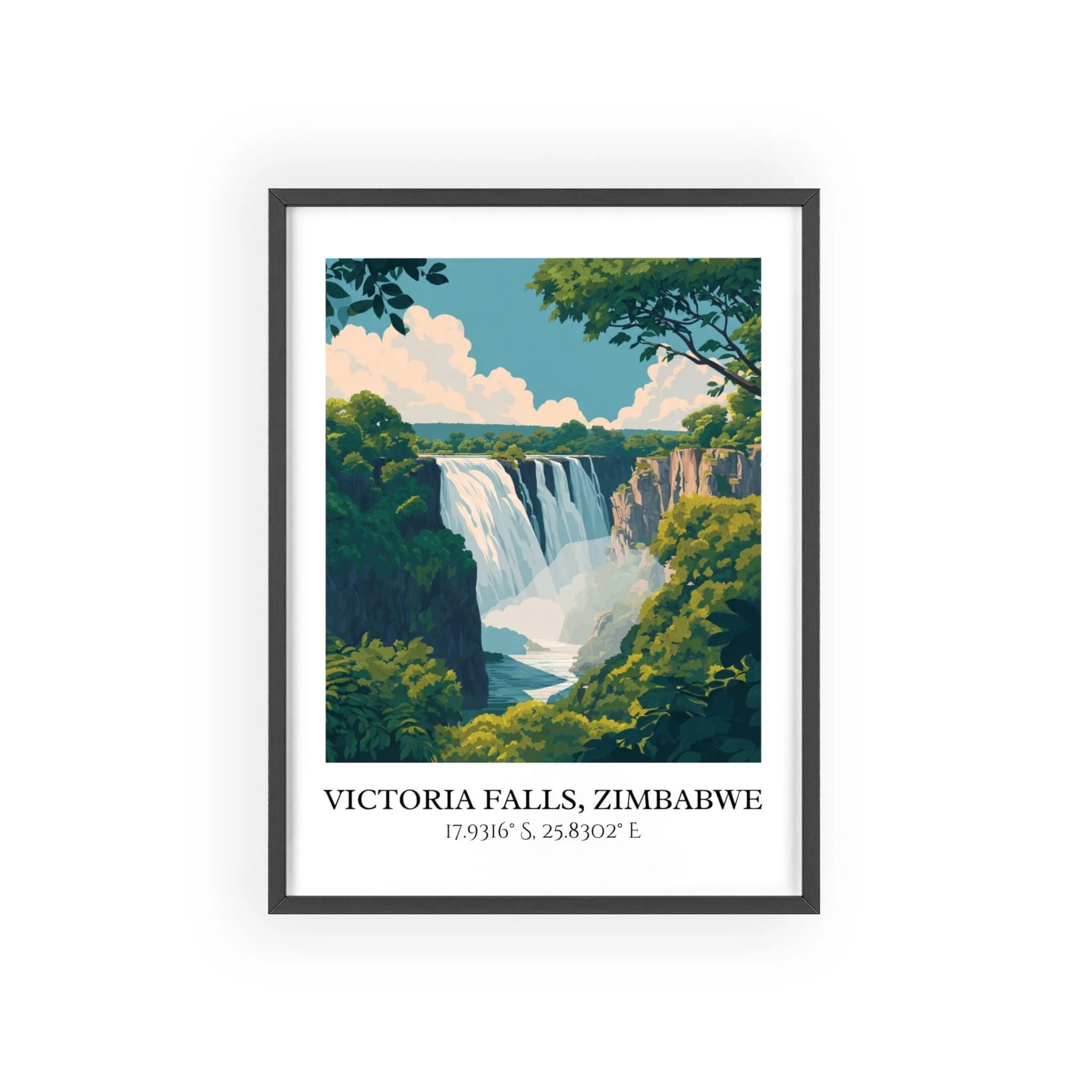 Victoria Falls, Zimbabwe – Watercolor Art Print - Image 7