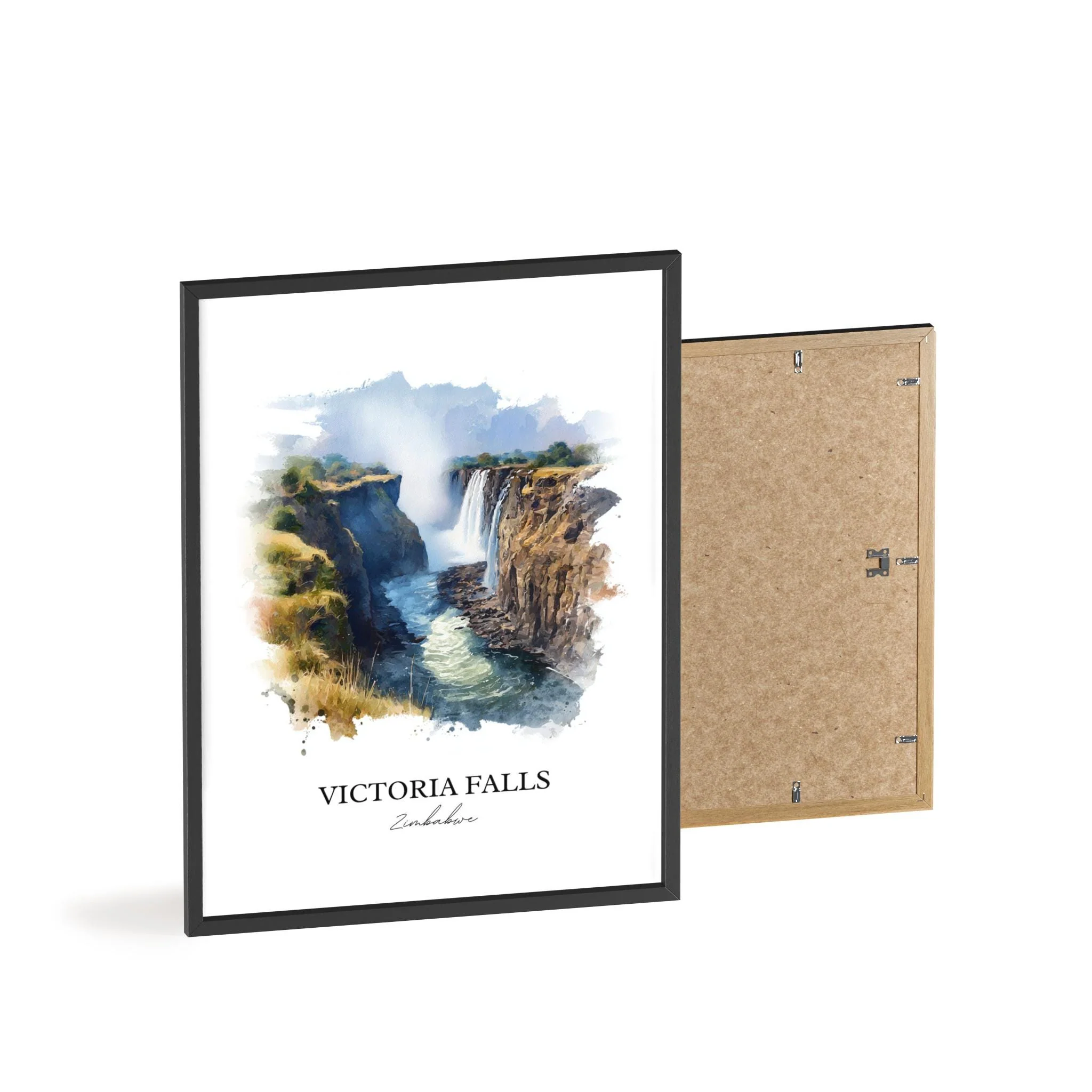 Victoria Falls, Zimbabwe – Watercolor Art Print - Image 11