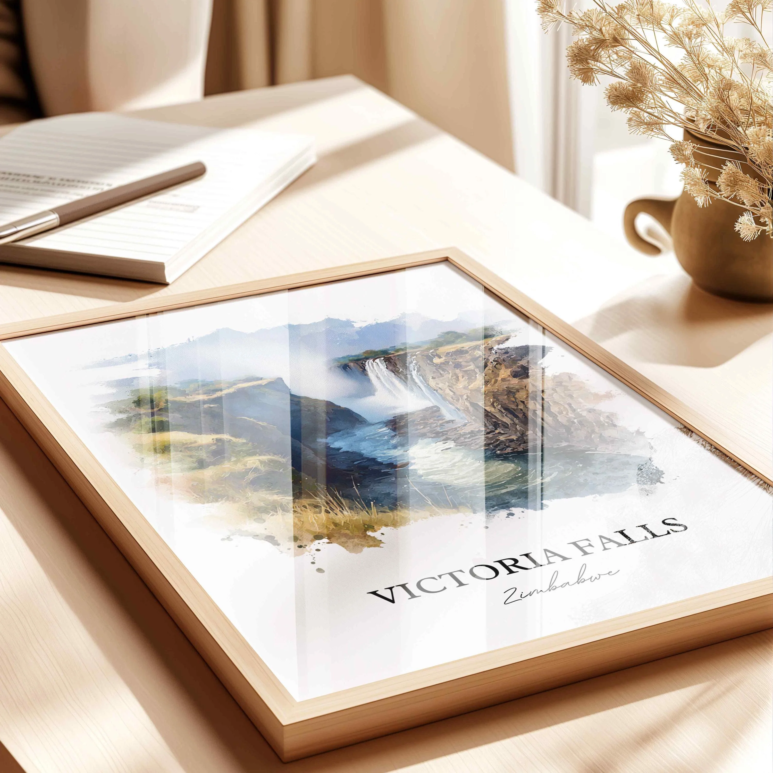 Victoria Falls, Zimbabwe – Watercolor Art Print - Image 8