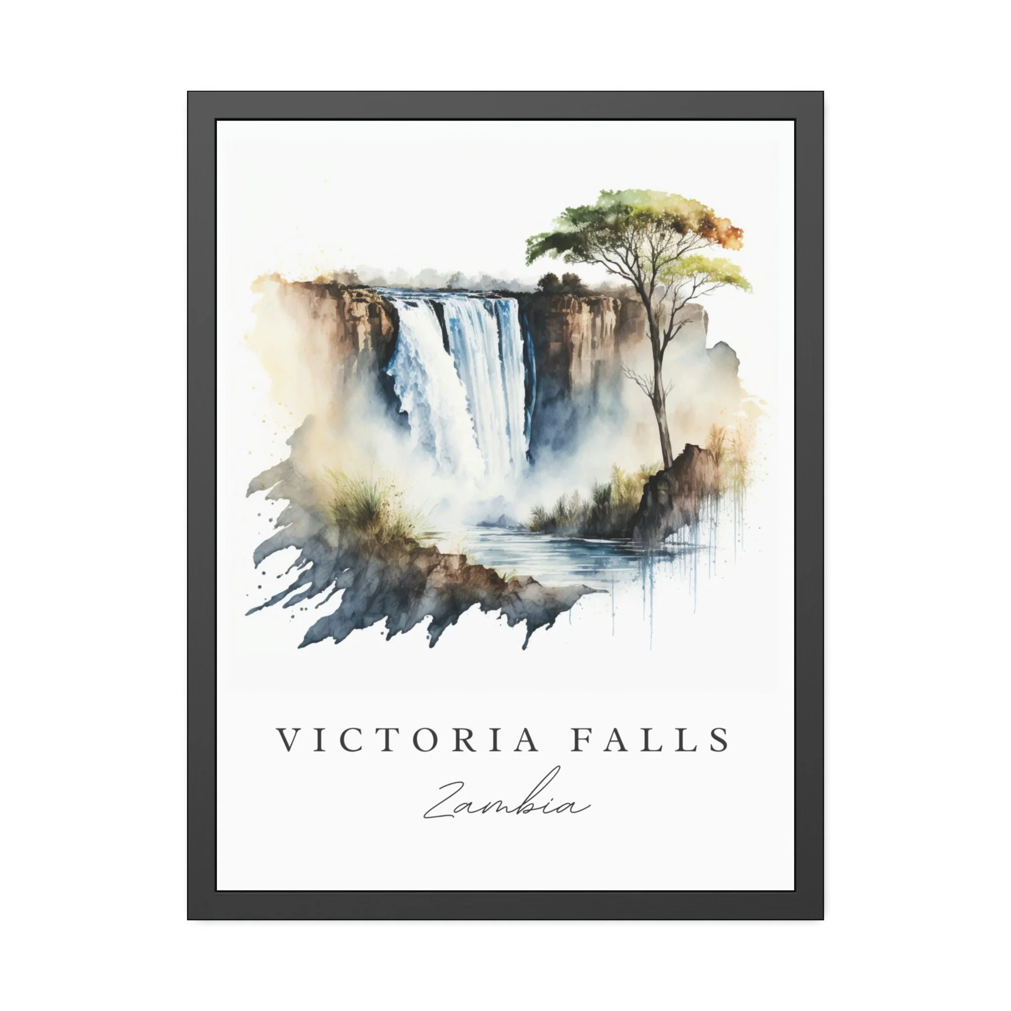 Victoria Falls, Zambia – Watercolor Art Print - Image 5
