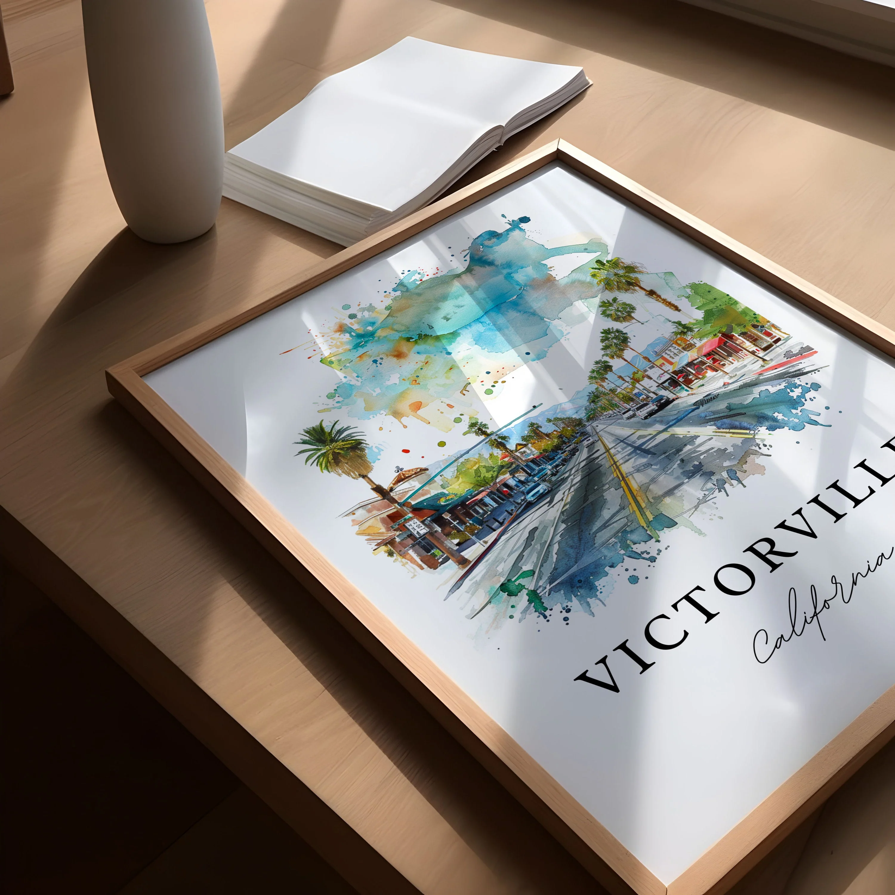 Victorville, USA – Watercolor Art Print - Image 2