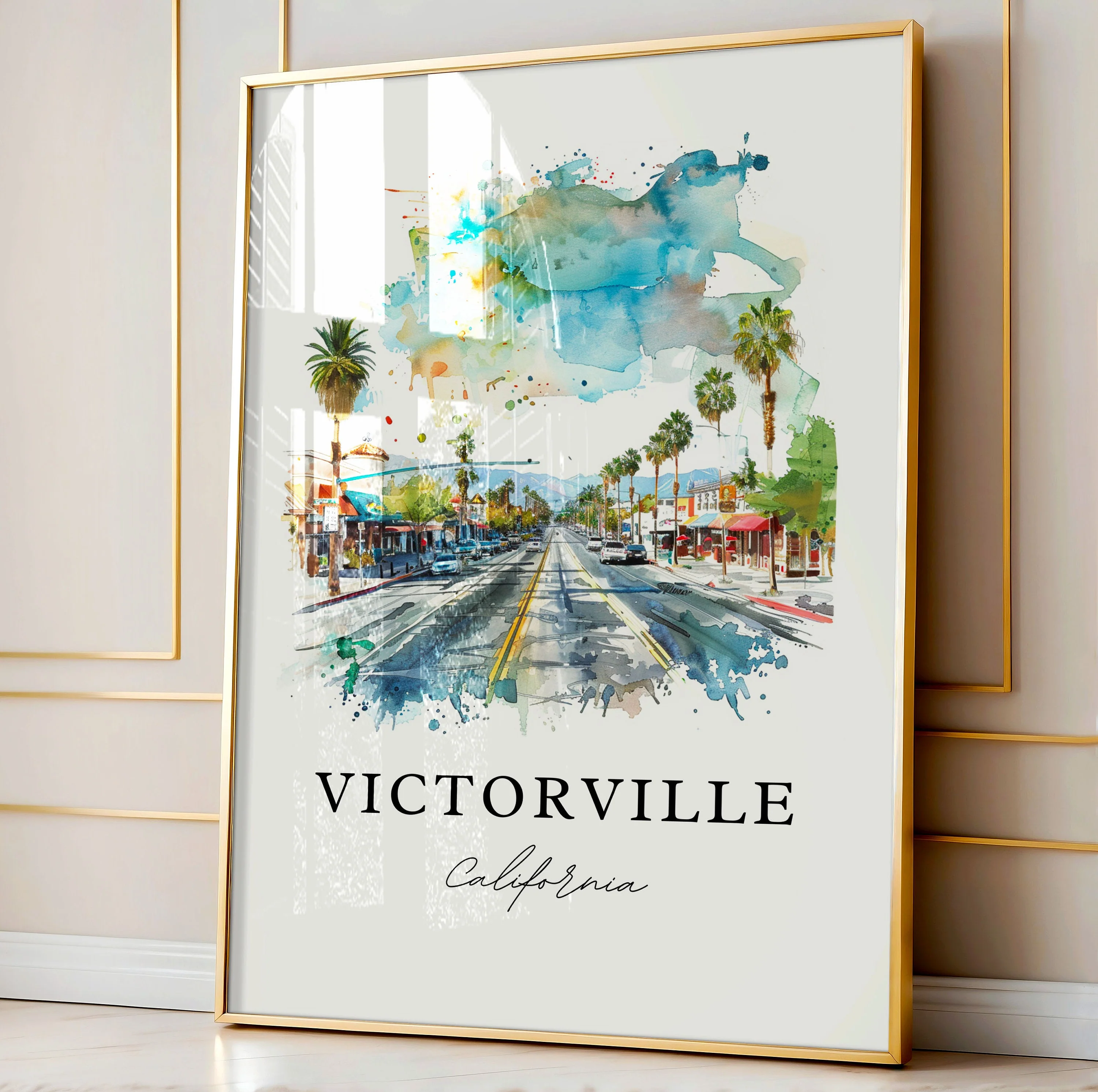Victorville, USA – Watercolor Art Print - Image 5