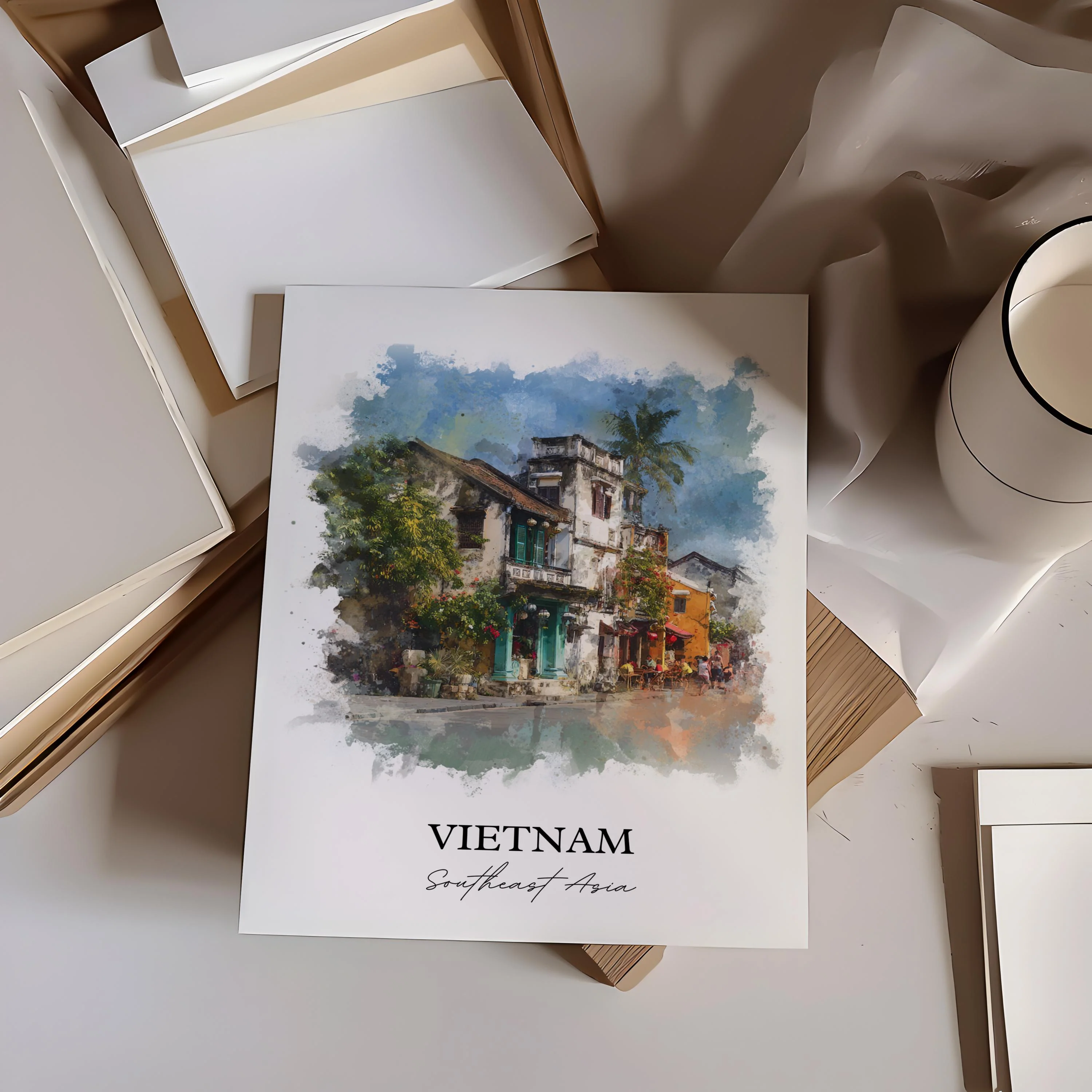 Vietnam, Vietnam – Watercolor Art Print - Image 6