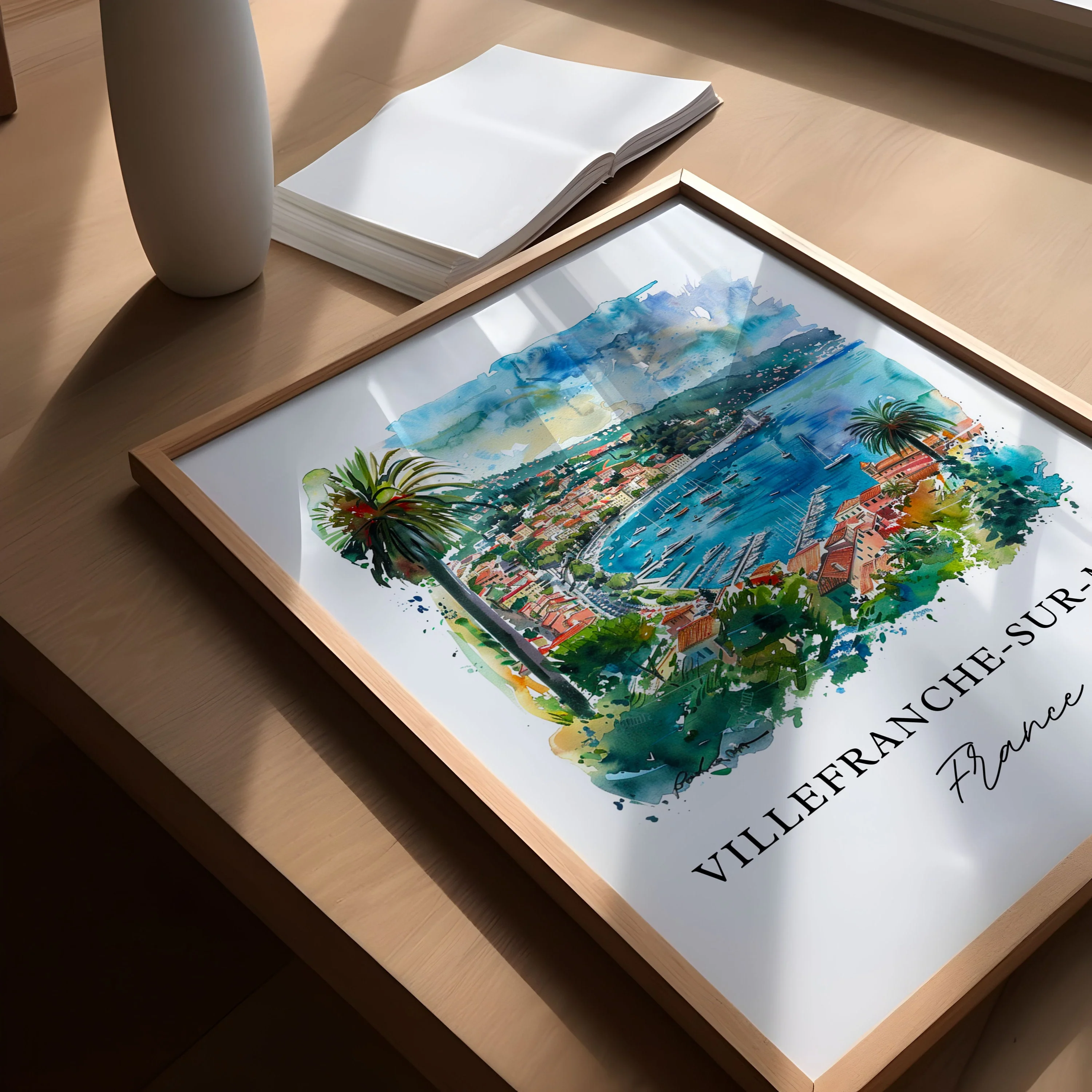 Villefranche-sur-Mer, France – Watercolor Art Print - Image 3