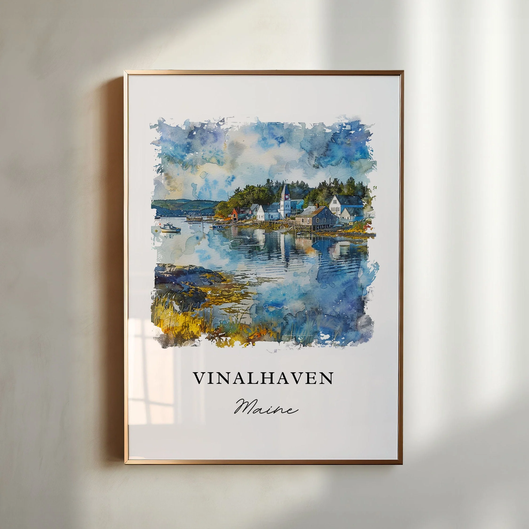 Vinalhaven, ME, USA – Watercolor Art Print