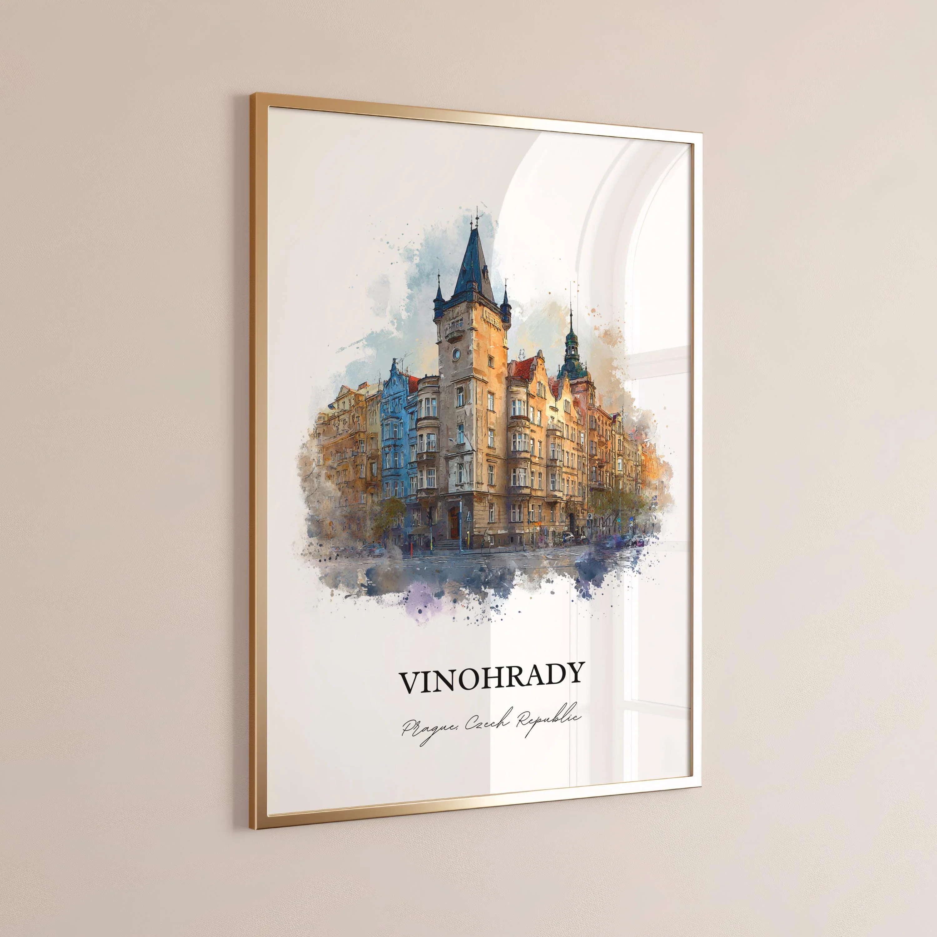 Vinohrady, Czech Republic – Watercolor Art Print - Image 4