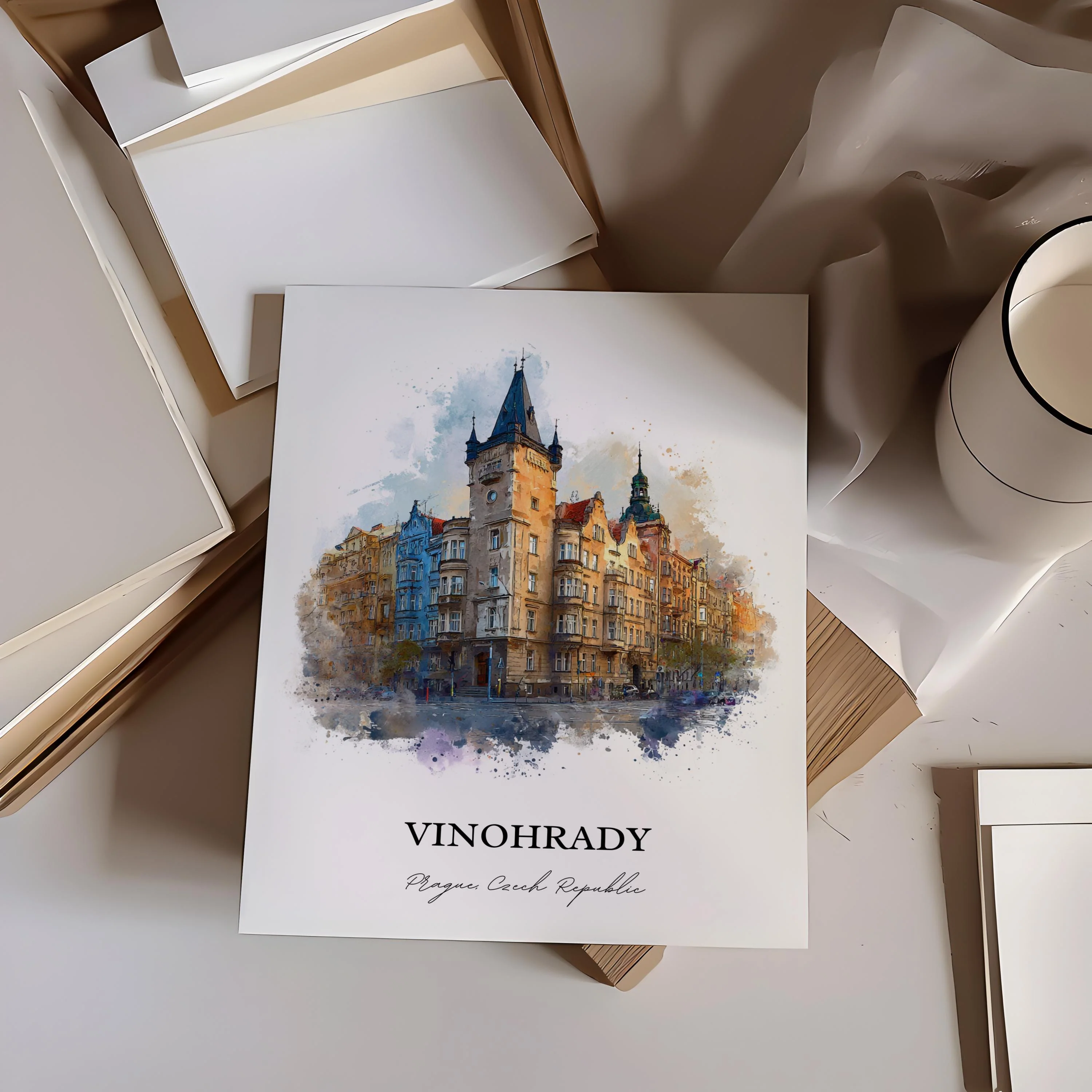 Vinohrady, Czech Republic – Watercolor Art Print - Image 6