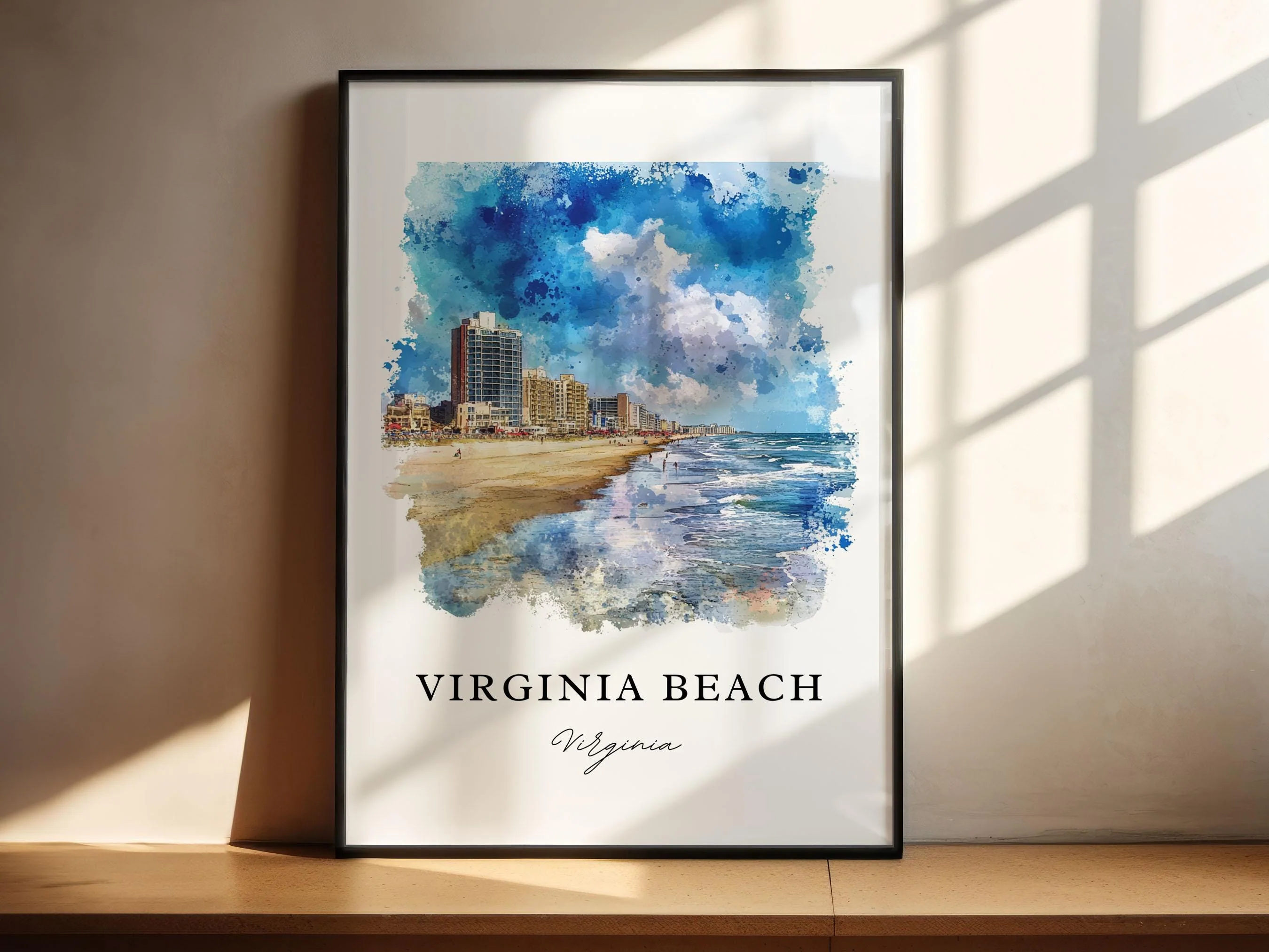 Virginia Beach, Virginia – Watercolor Art Print - Image 4