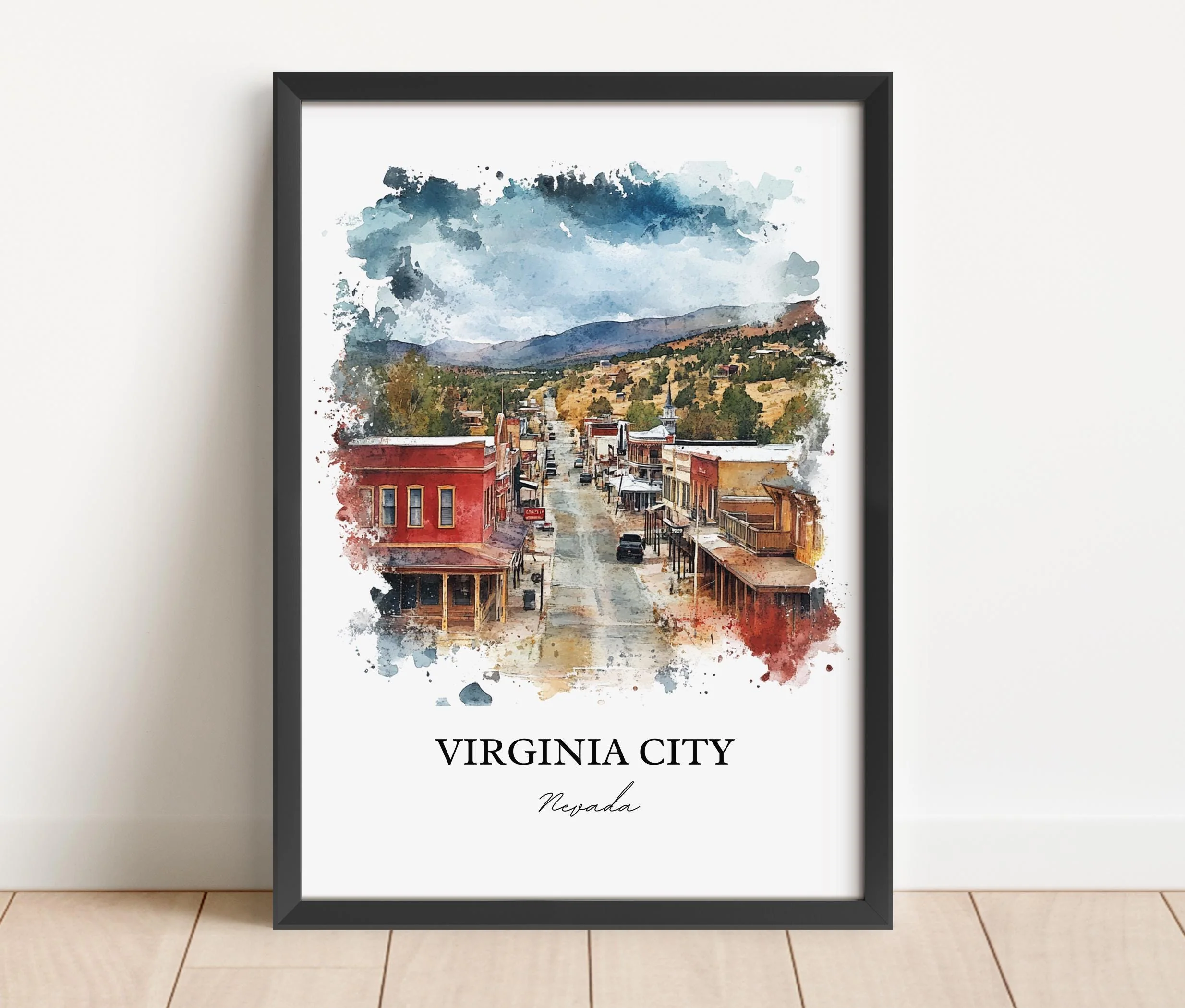 Virginia City, NV, USA – Watercolor Art Print - Image 6