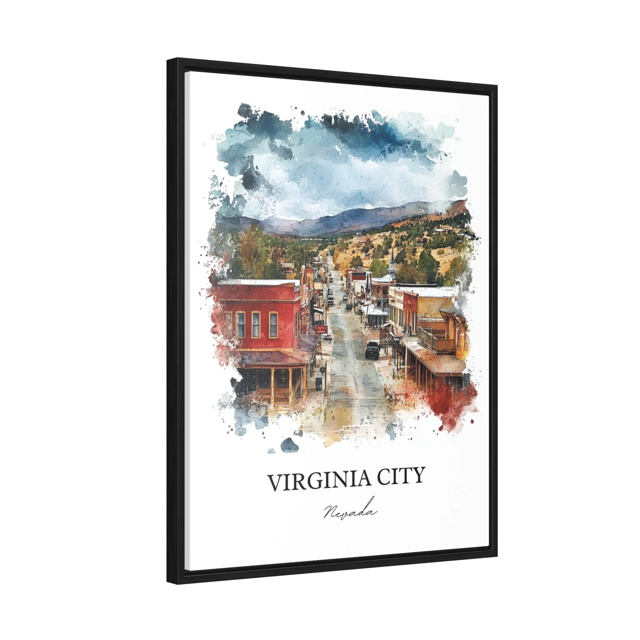 Virginia City, NV, USA – Watercolor Art Print - Image 8