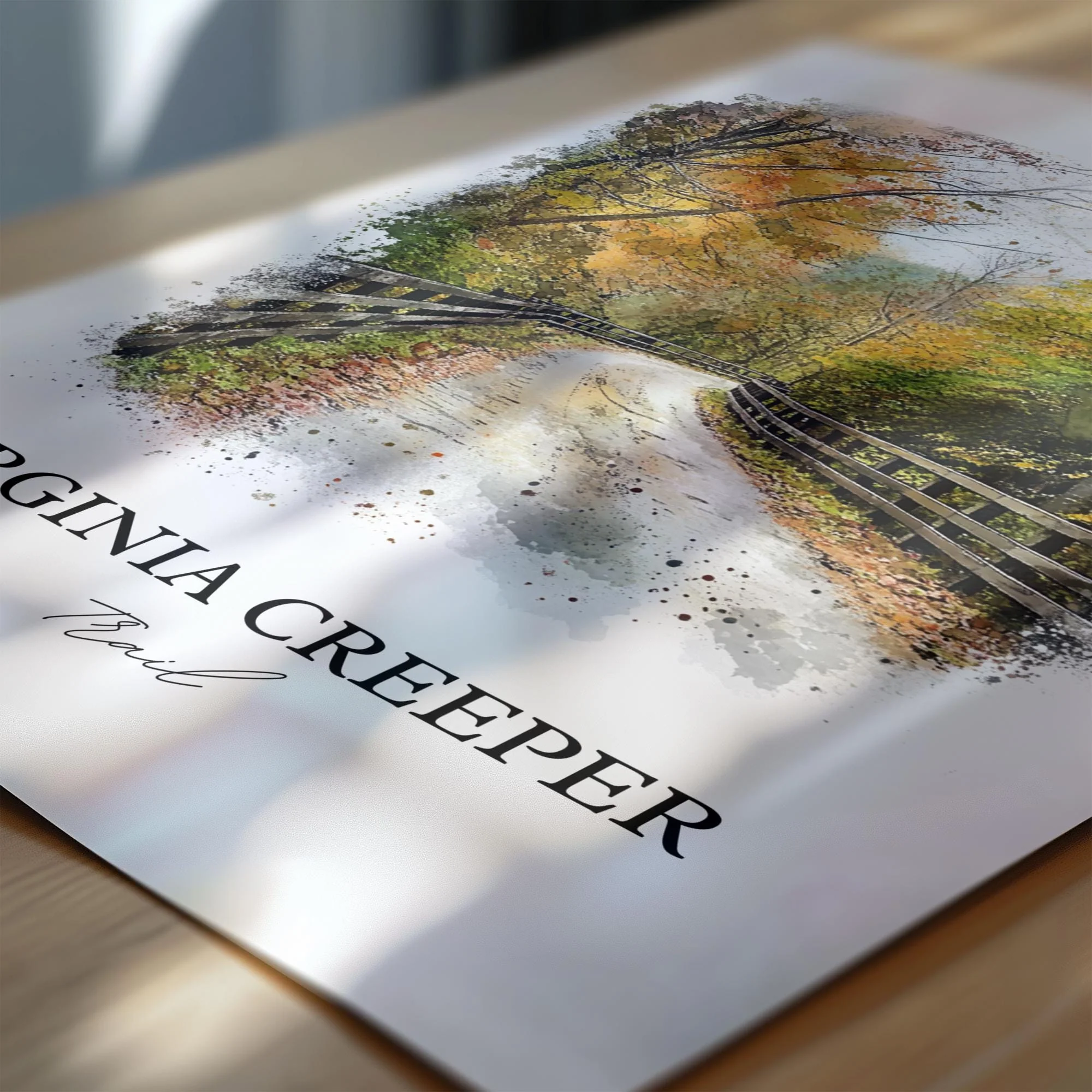 Virginia Creeper Trail, USA – Watercolor Art Print - Image 2