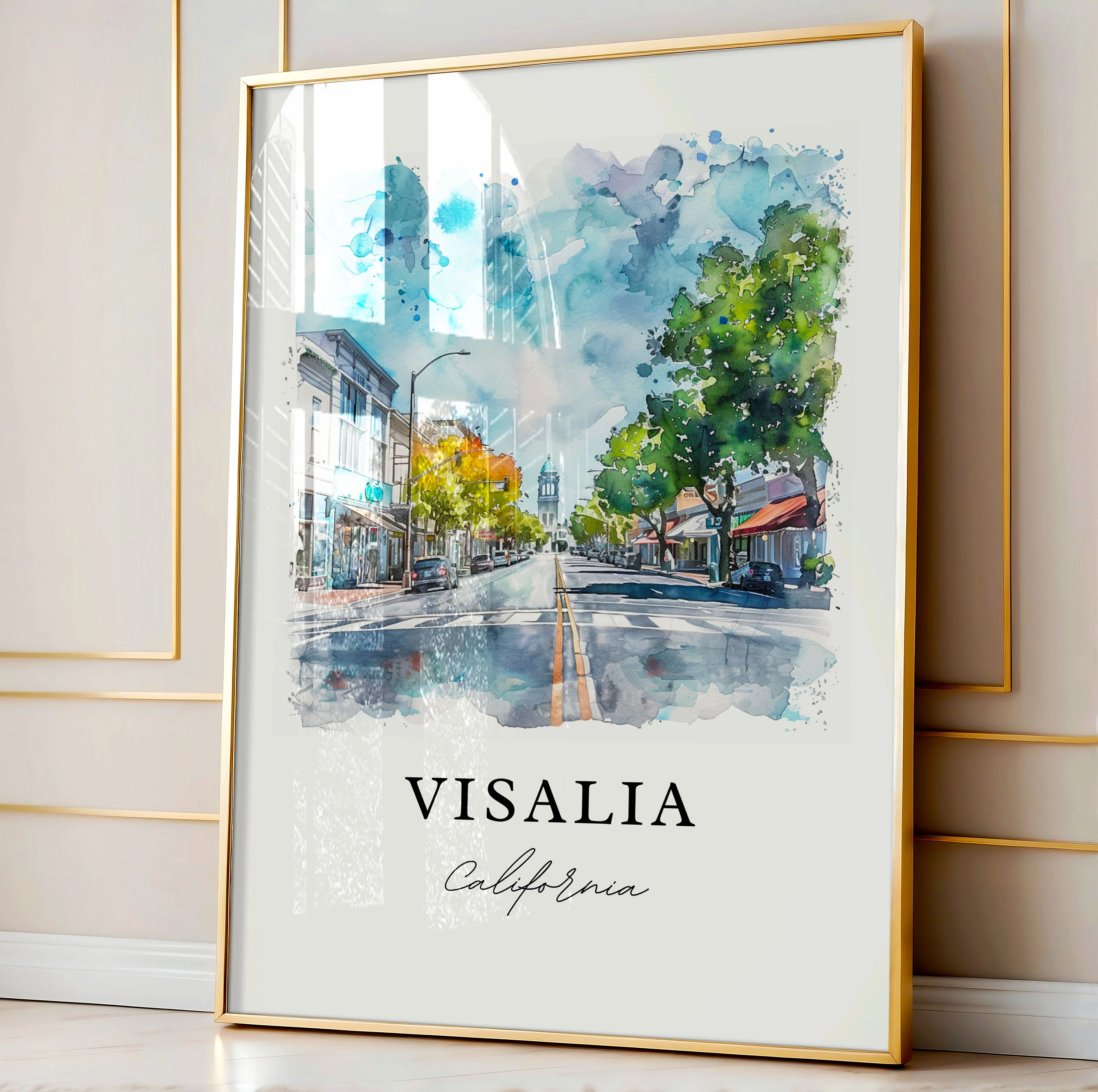 Visalia, California – Watercolor Art Print - Image 4