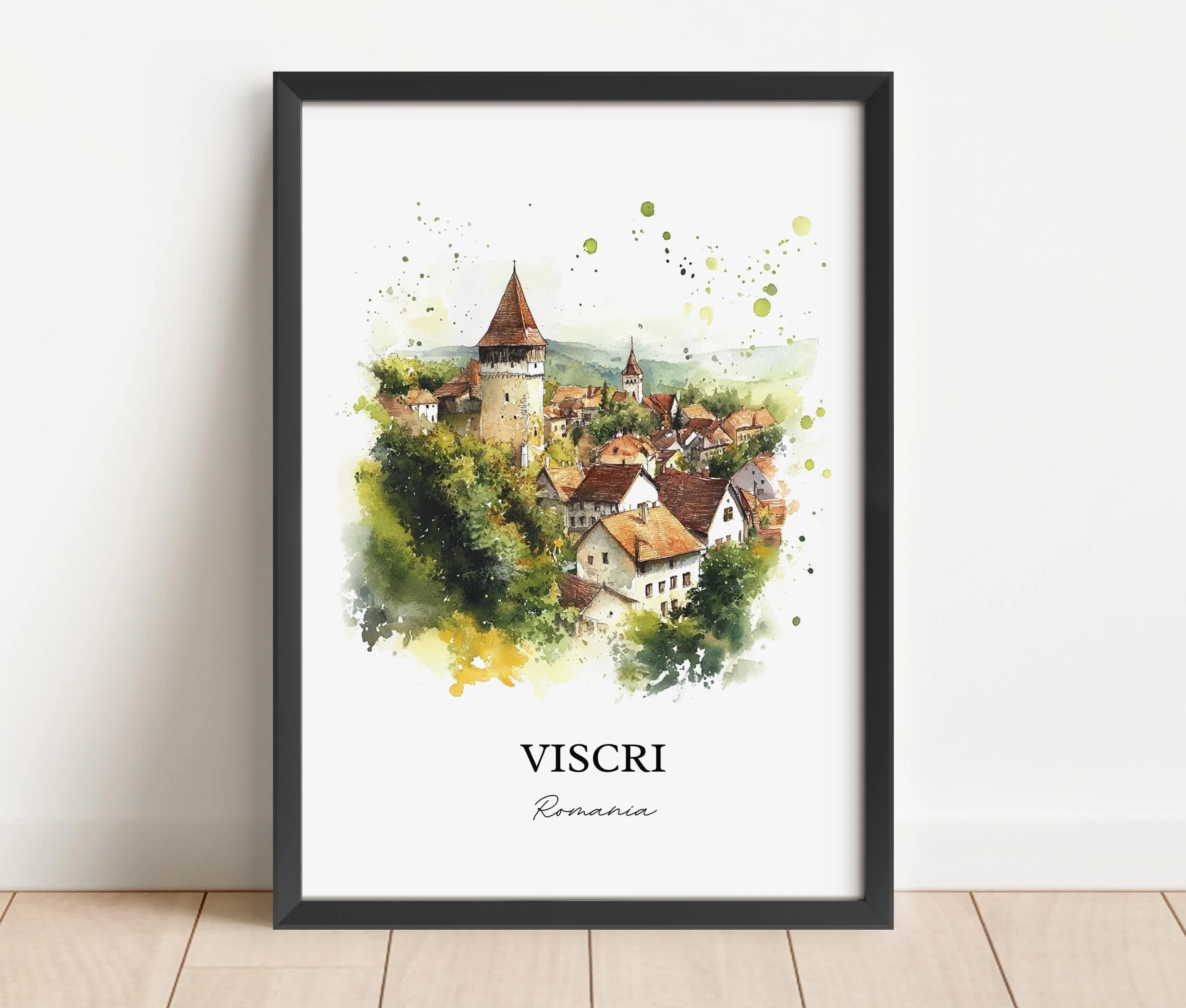 Viscri, Romania – Watercolor Art Print - Image 6