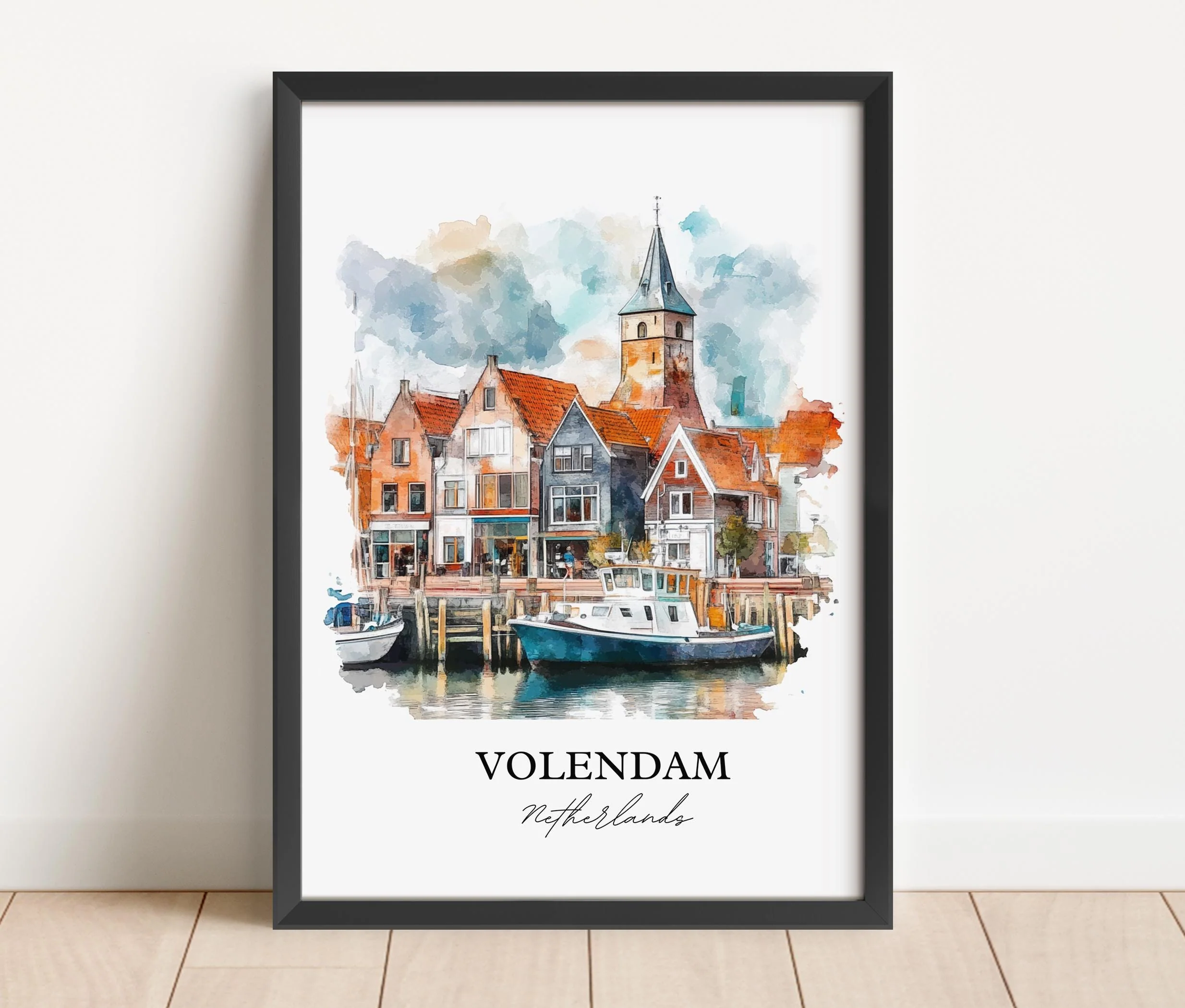Volendam, Netherlands – Watercolor Art Print - Image 6