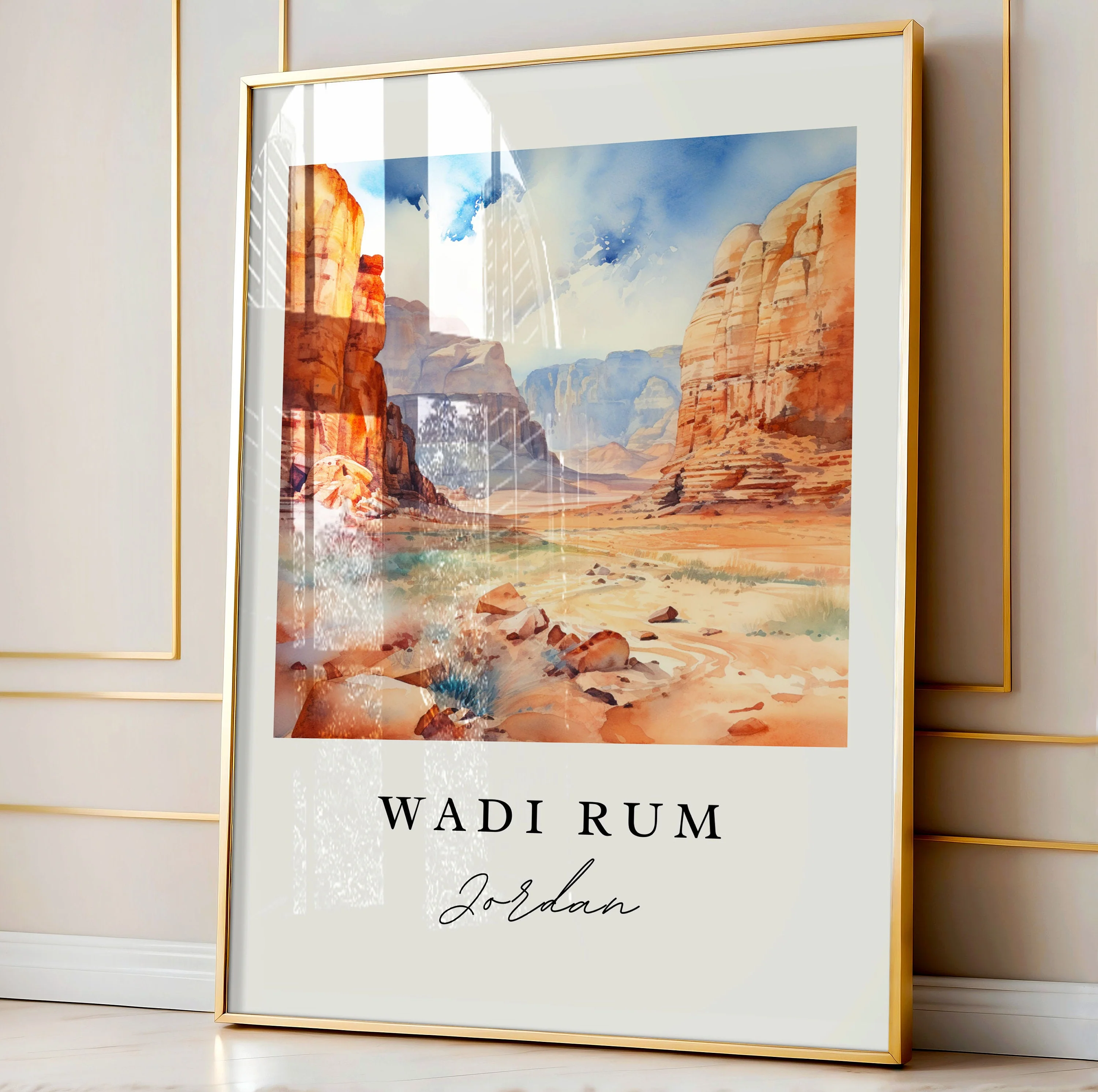 Wadi Rum, Saudi Arabia – Watercolor Art Print - Image 4