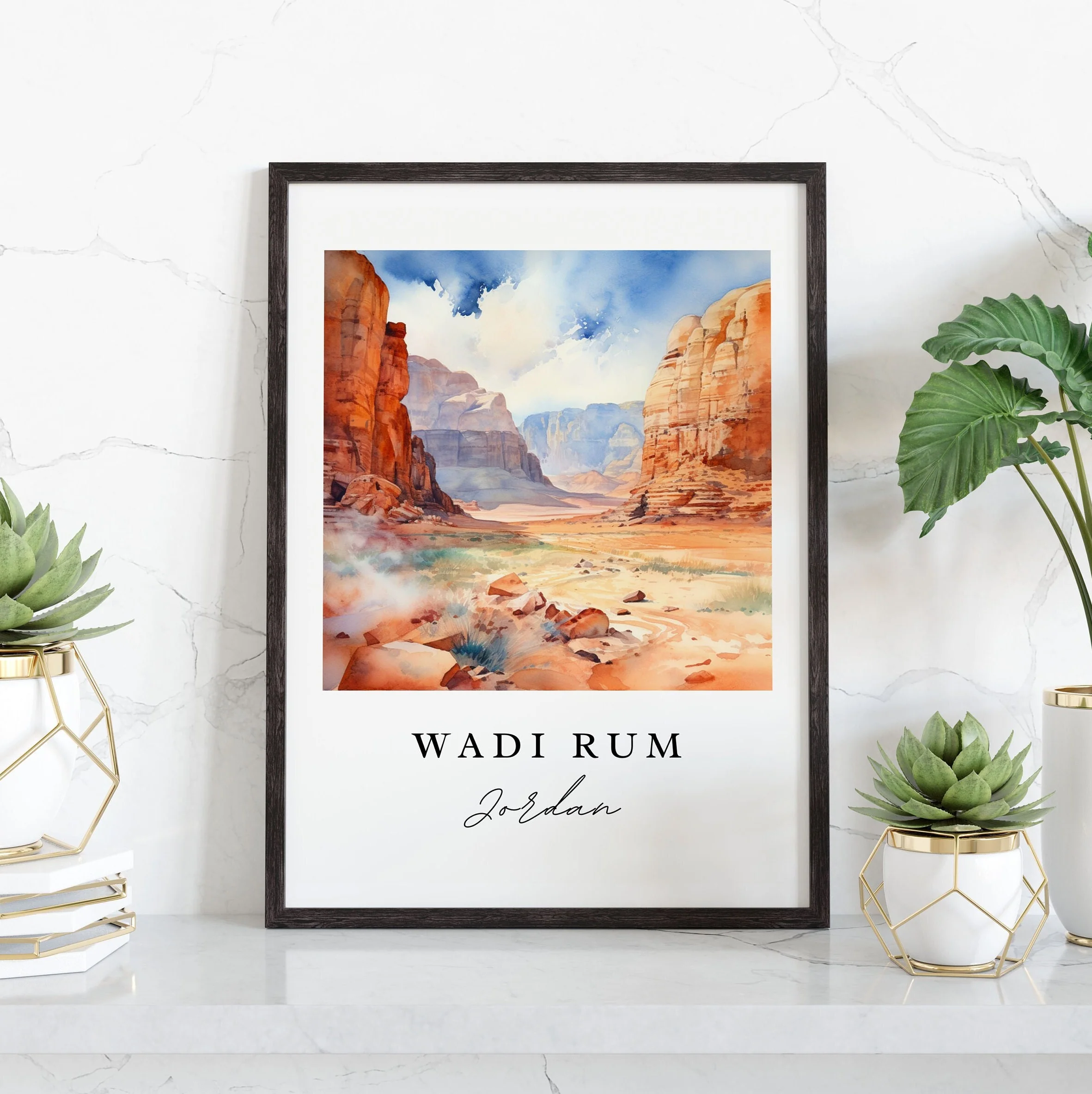 Wadi Rum, Saudi Arabia – Watercolor Art Print - Image 5