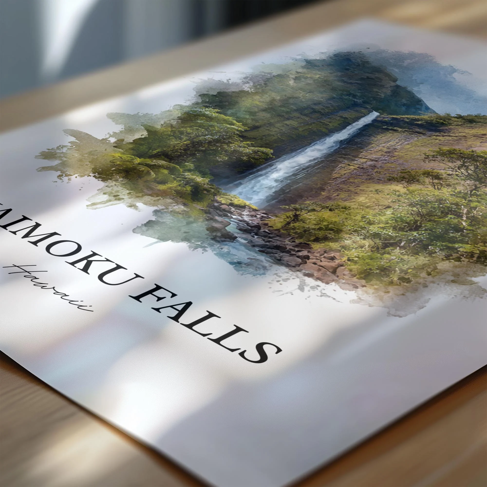 Waimoku Falls, Maui – Watercolor Art Print - Image 2
