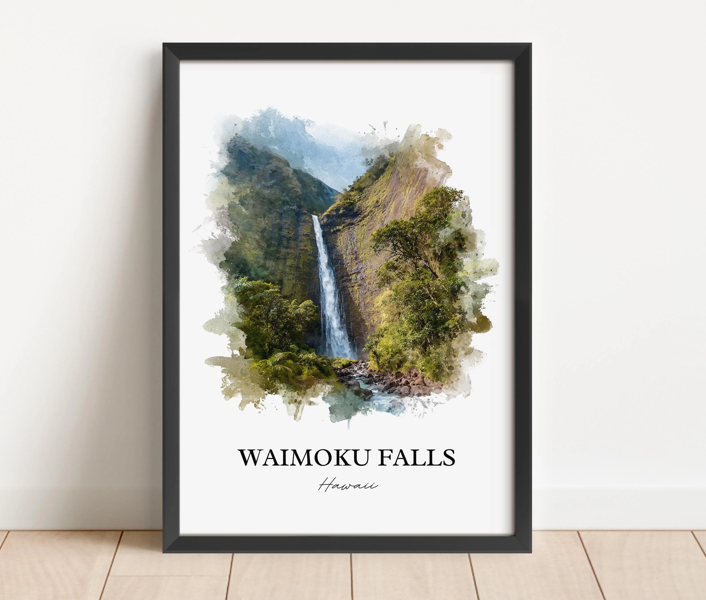 Waimoku Falls, Maui – Watercolor Art Print - Image 4