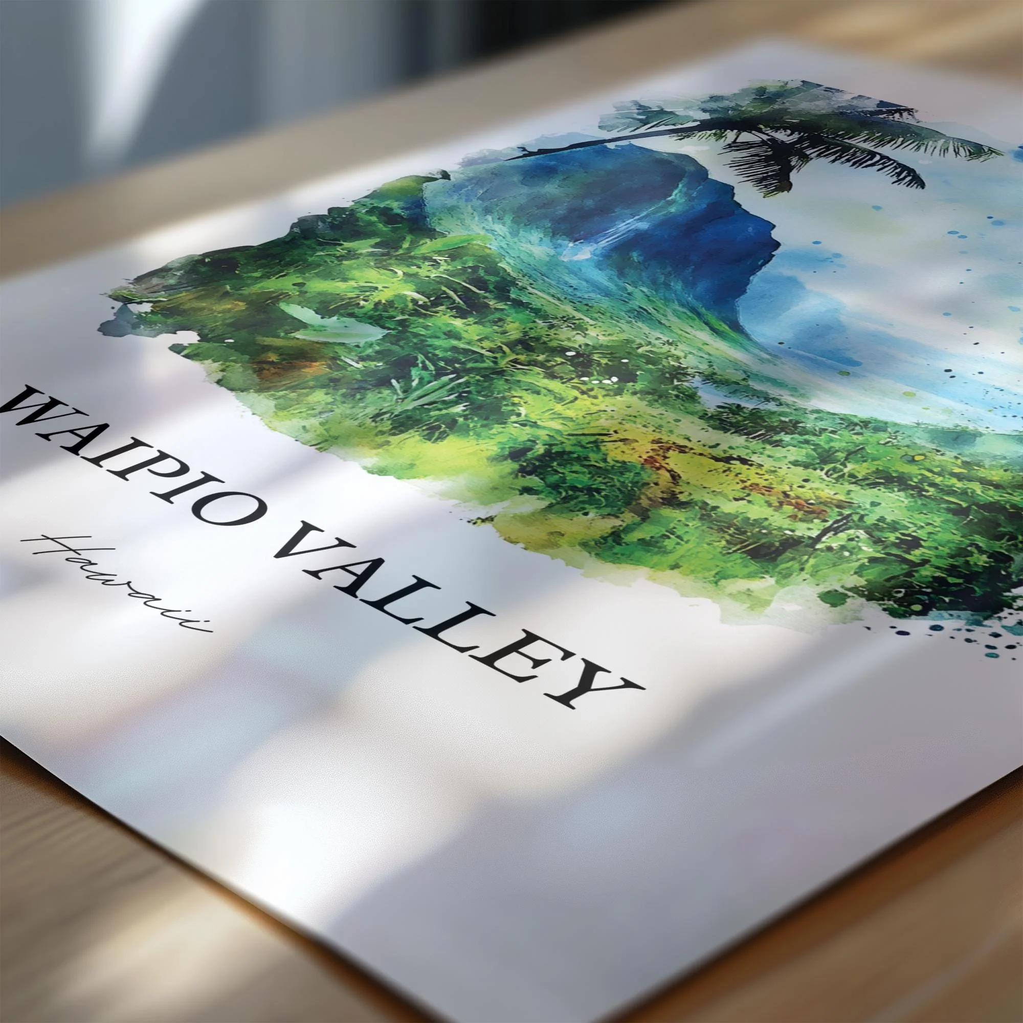 Waipio Valley, Hawaii – Watercolor Art Print - Image 2