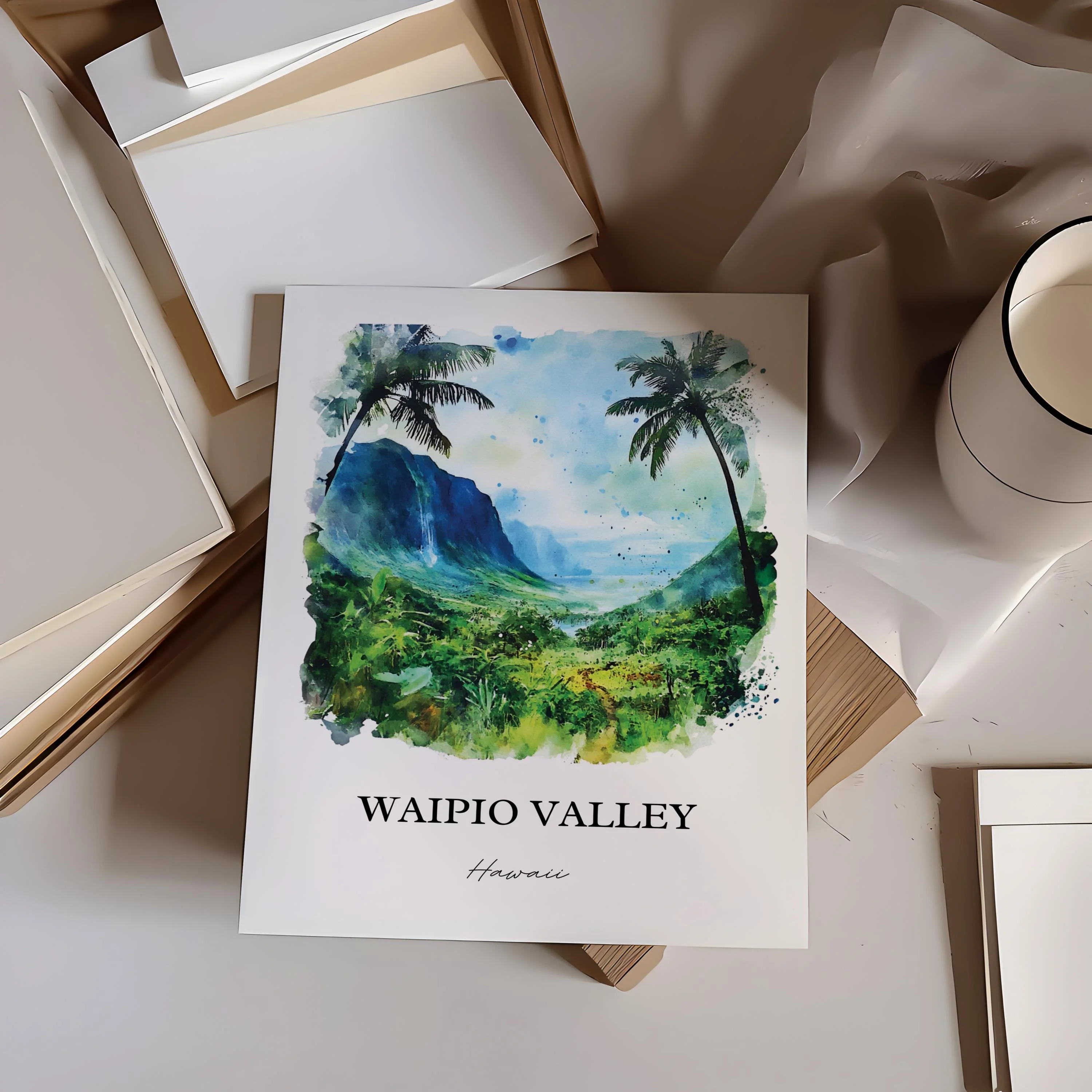 Waipio Valley, Hawaii – Watercolor Art Print - Image 6