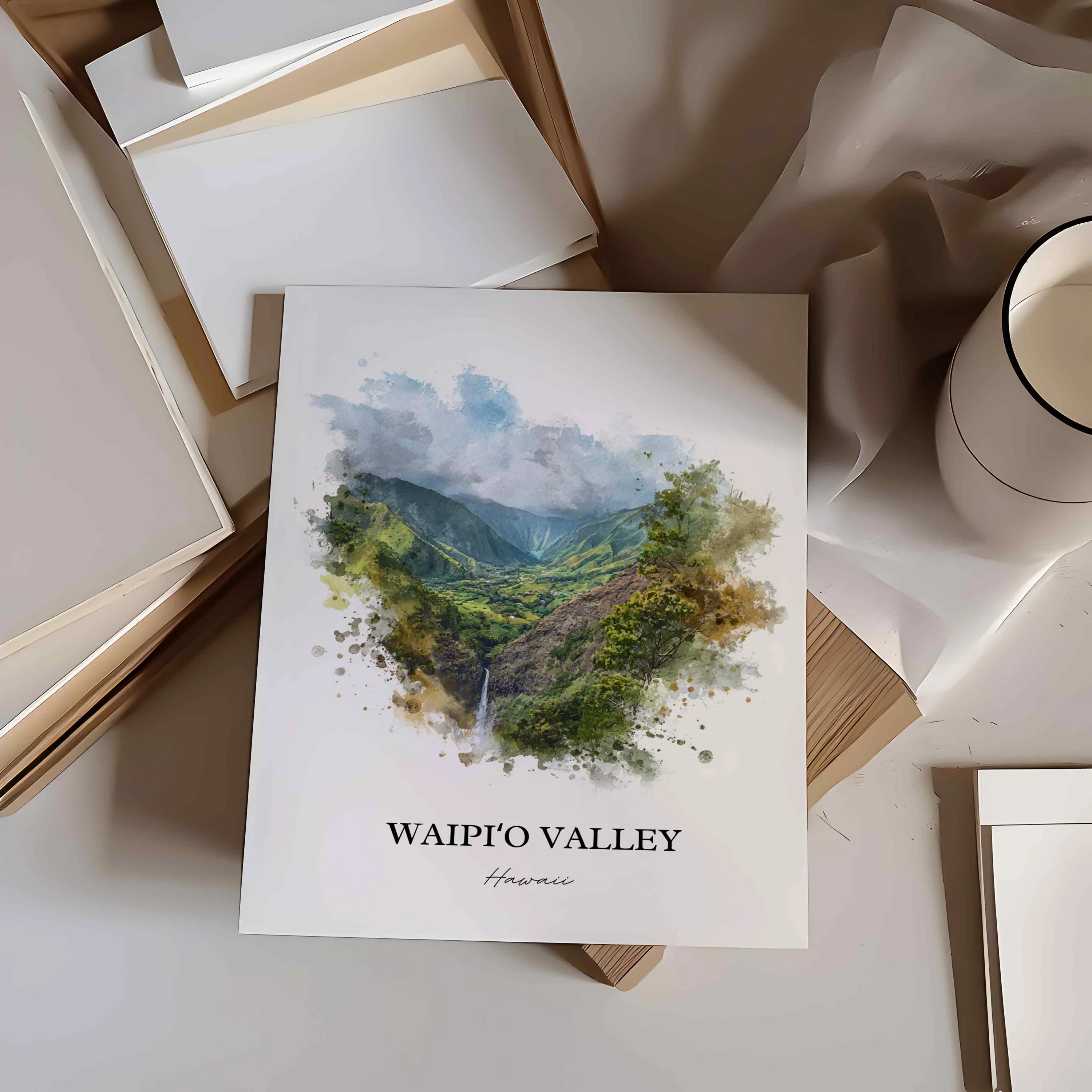 Waipi'o Valley, Hawaii – Watercolor Art Print - Image 3