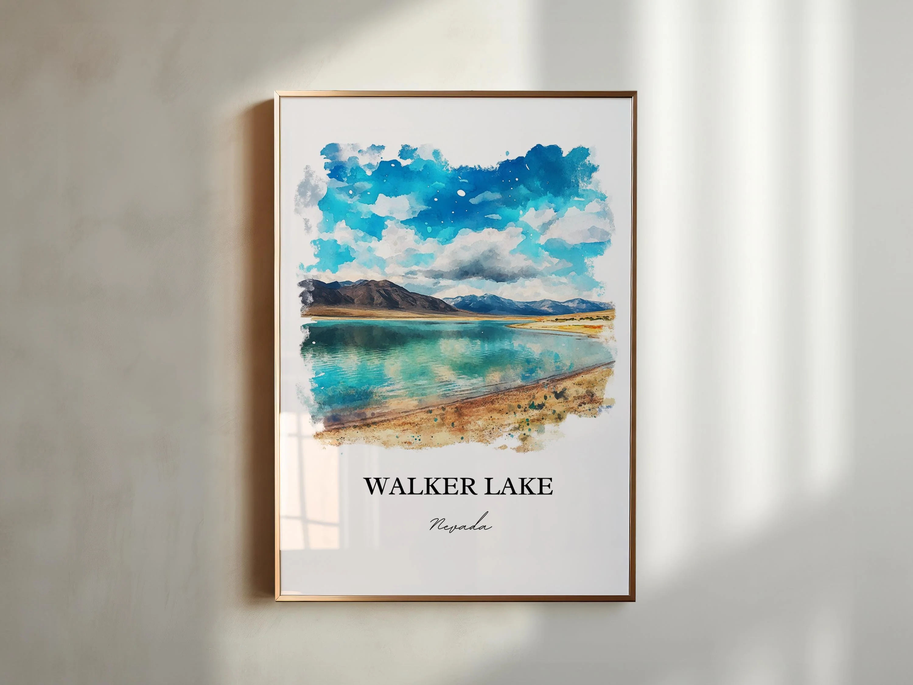 Walker Lake, NV, USA – Watercolor Art Print - Image 6