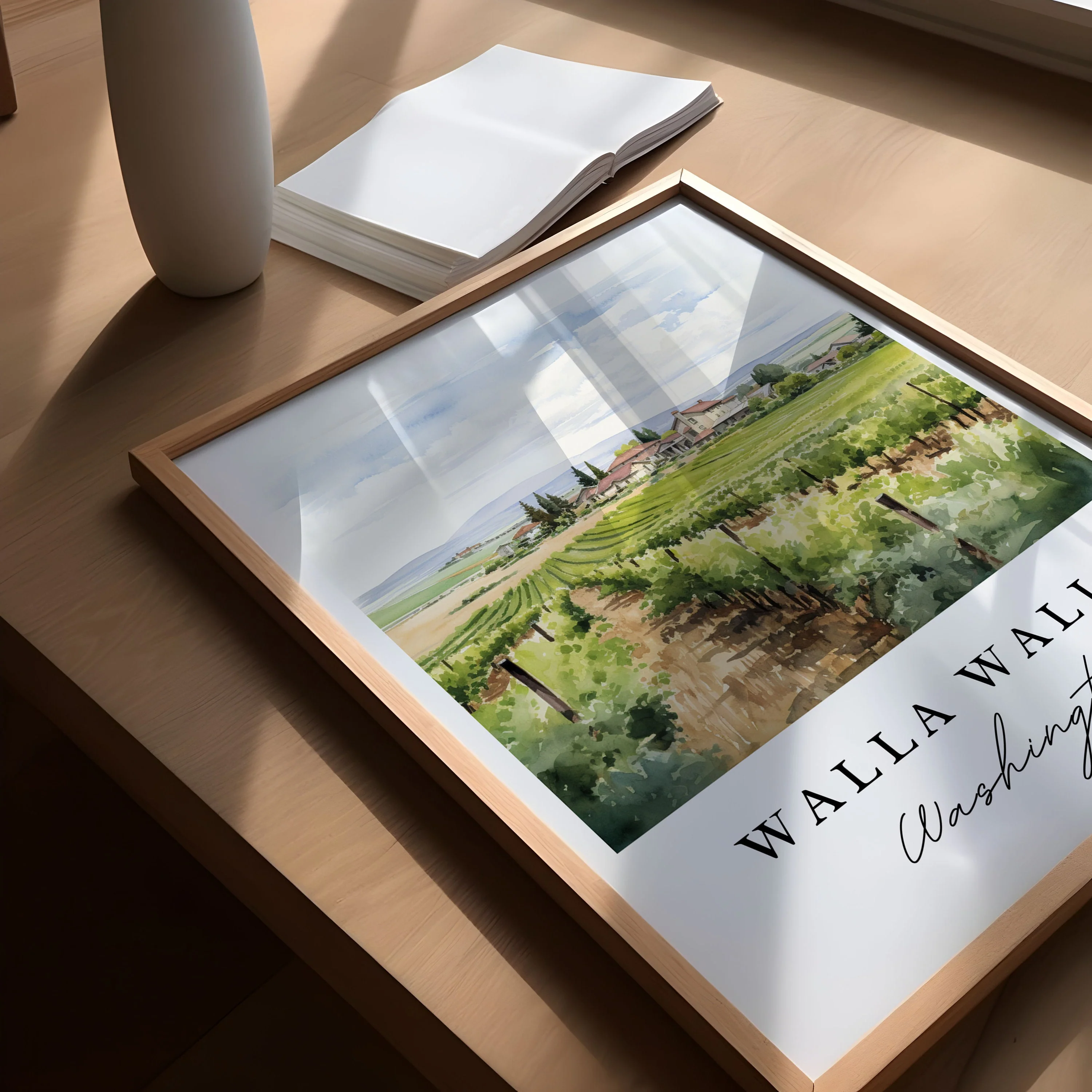 Walla Walla, Washington, Washington – Watercolor Art Print - Image 3