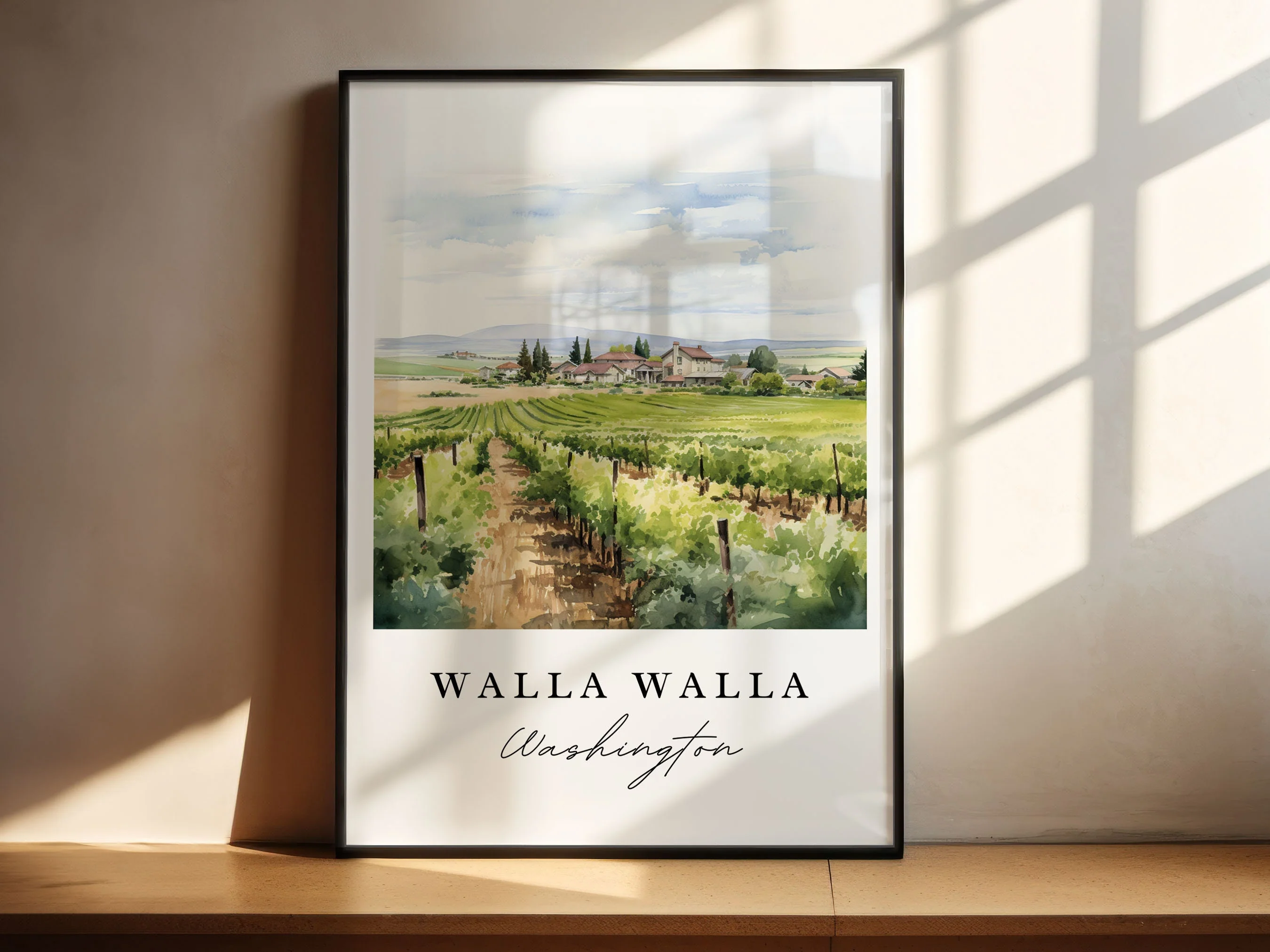 Walla Walla, Washington, Washington – Watercolor Art Print - Image 4