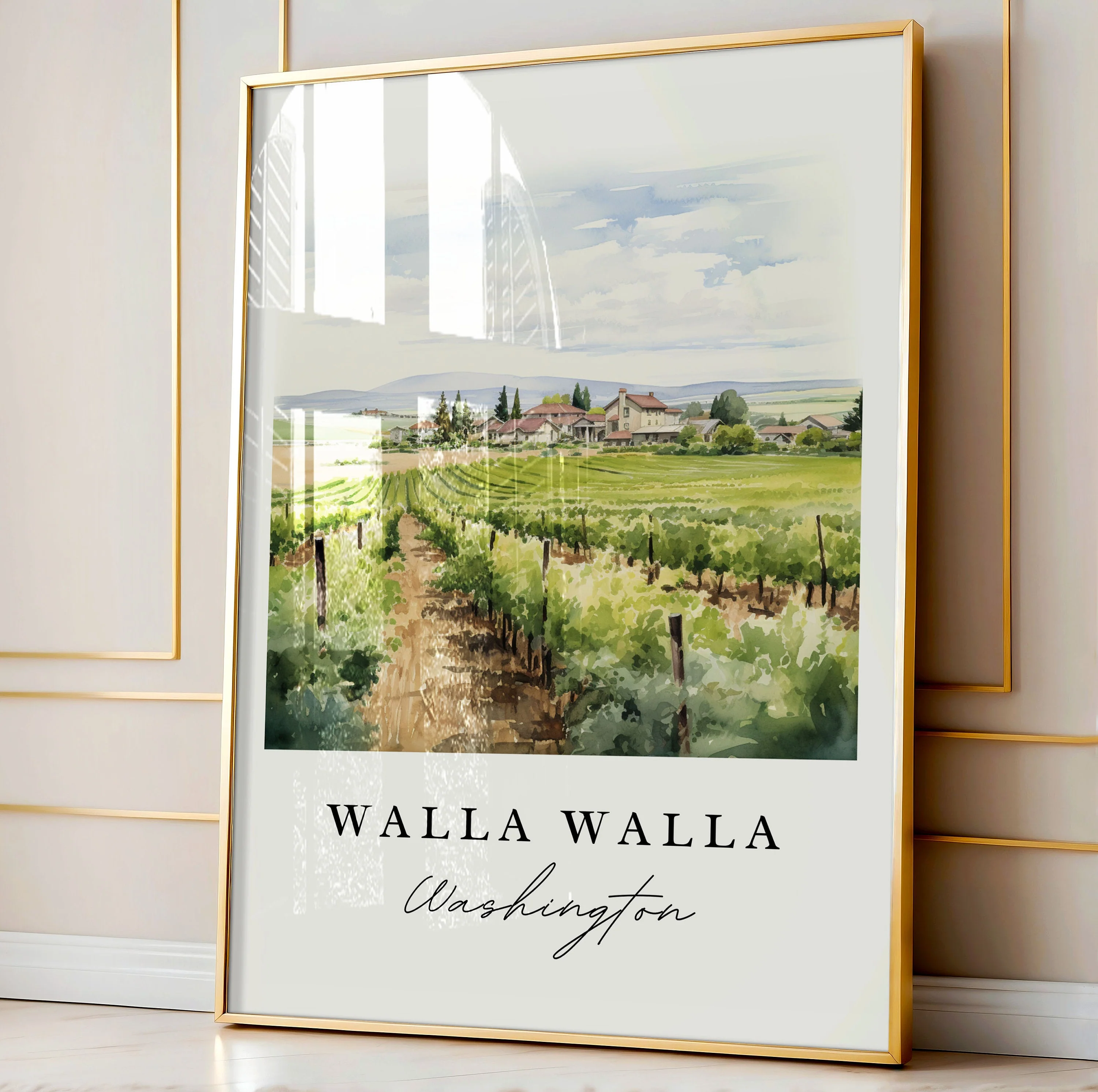 Walla Walla, Washington, Washington – Watercolor Art Print - Image 5