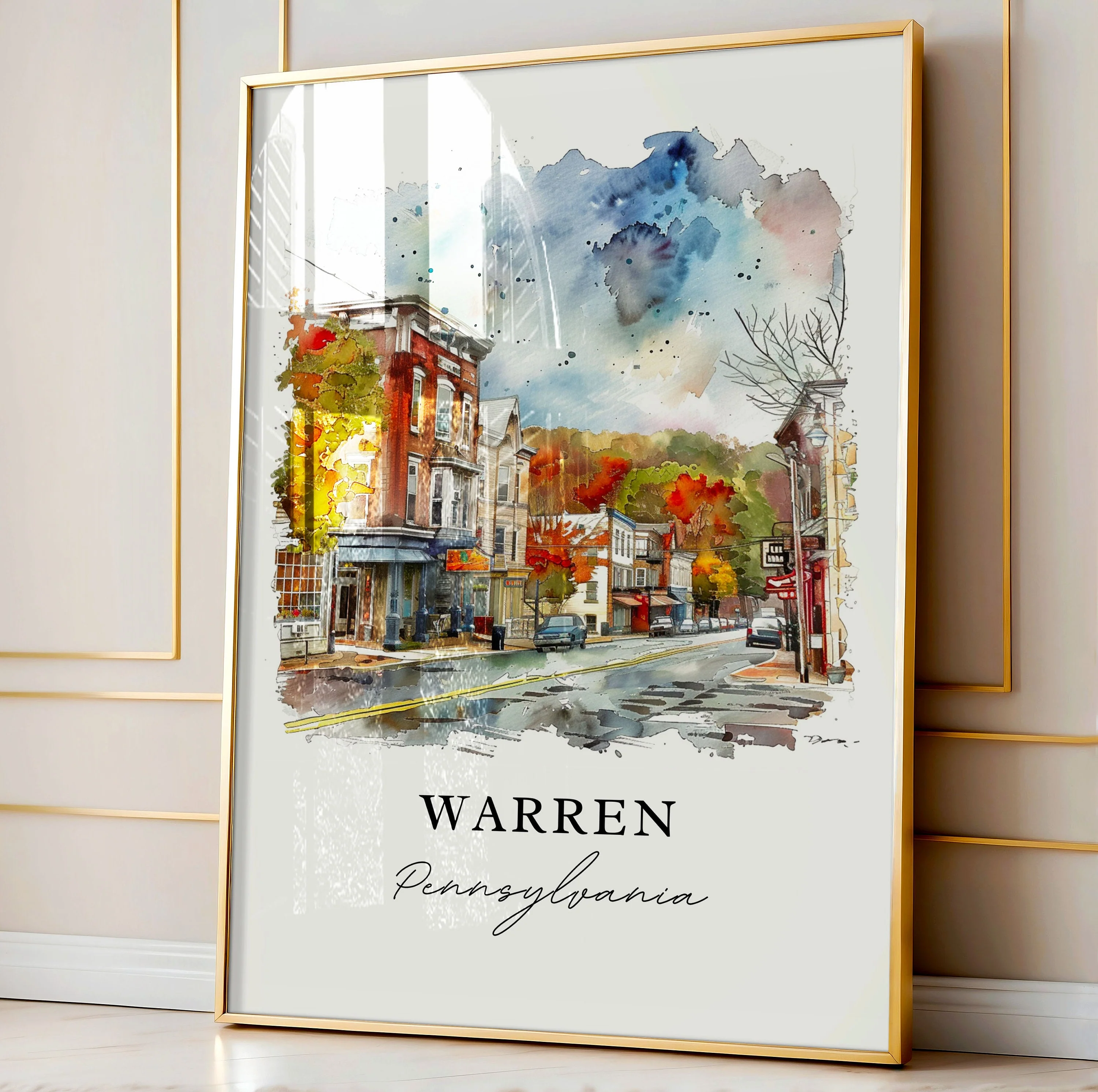 Warren, Pennsylvania, Pennsylvania – Watercolor Art Print - Image 5