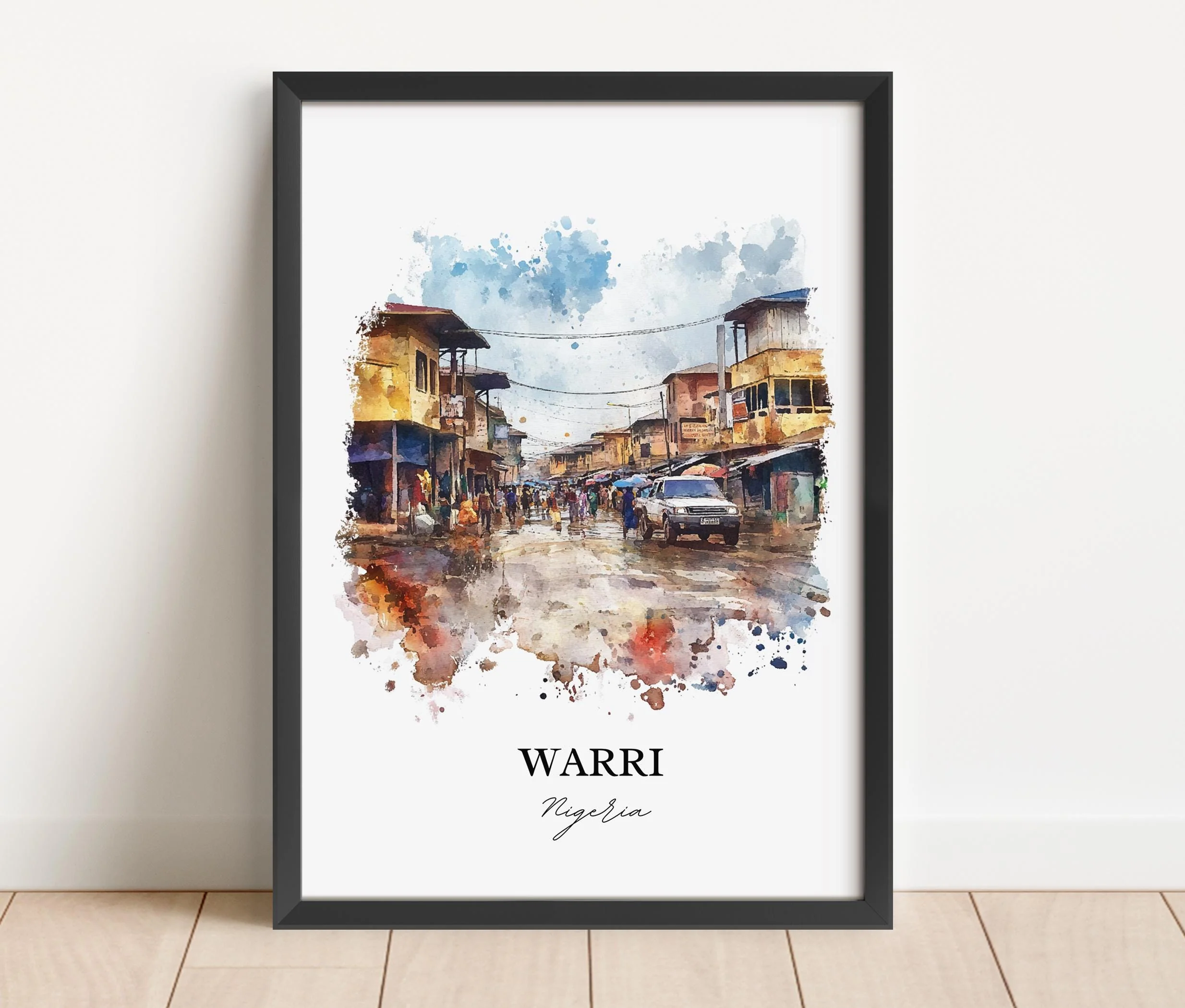 Warri, Nigeria – Watercolor Art Print - Image 6