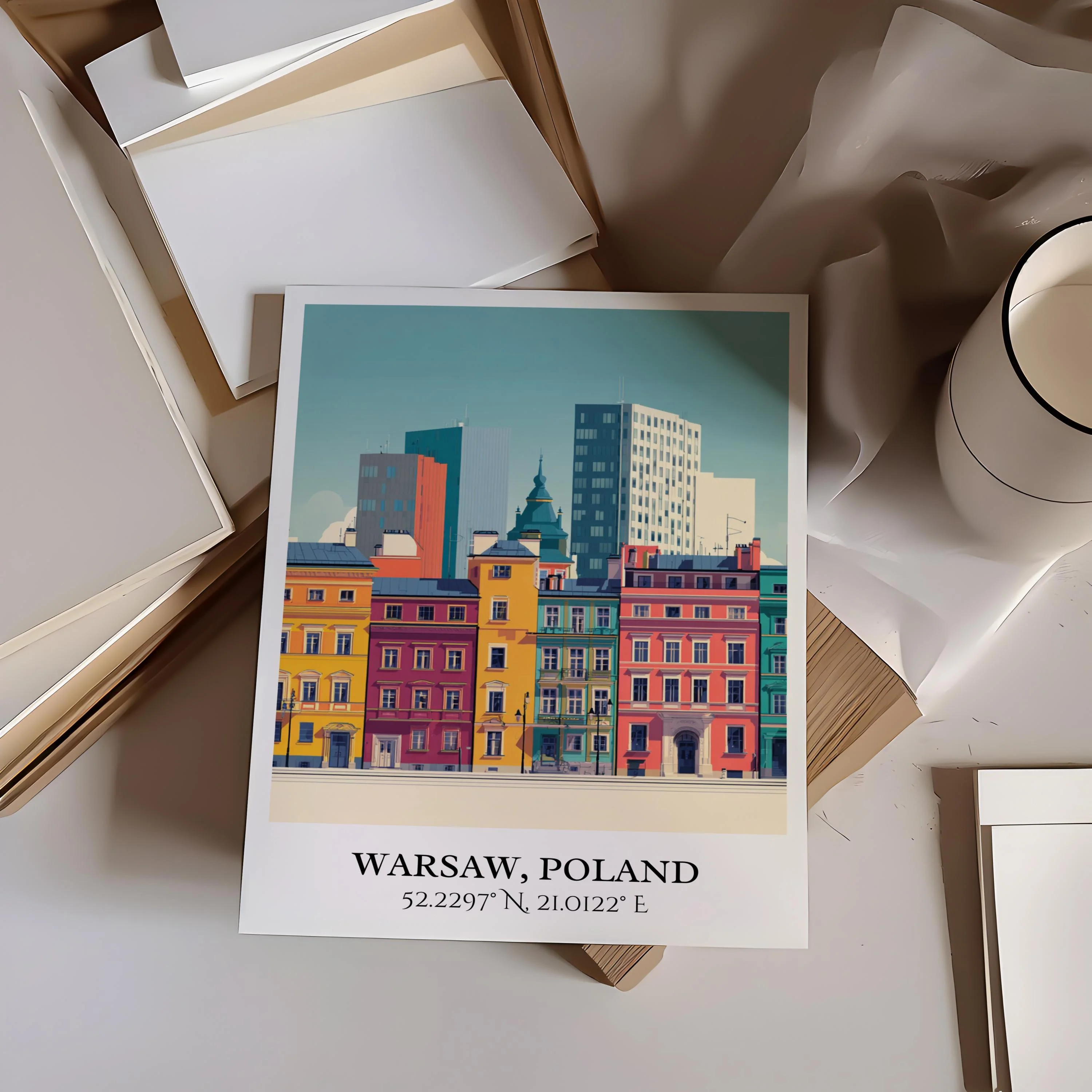 Warsaw, Poland – Watercolor Art Print - Image 4
