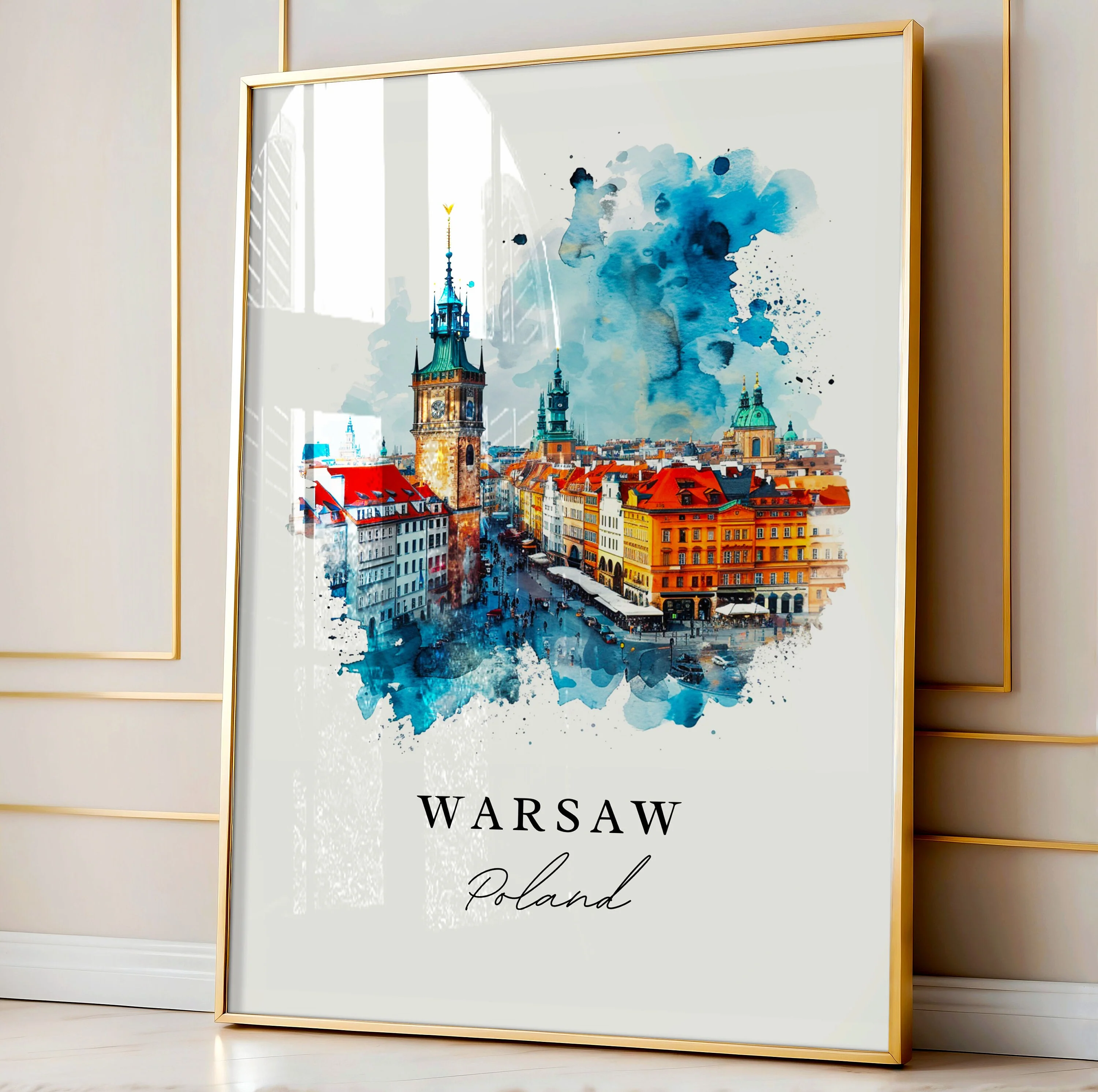 Warsaw, Poland – Watercolor Art Print - Image 4