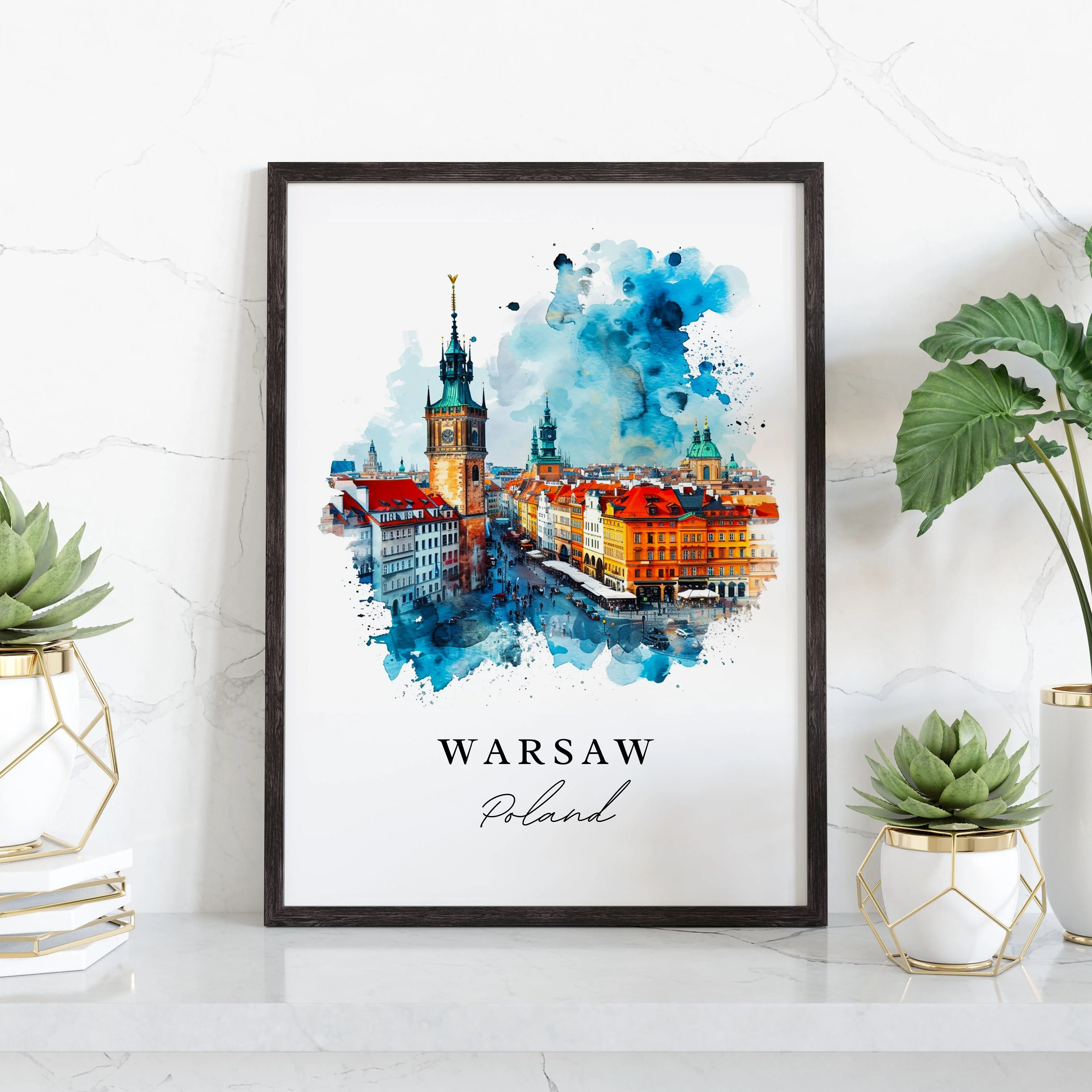 Warsaw, Poland – Watercolor Art Print - Image 5