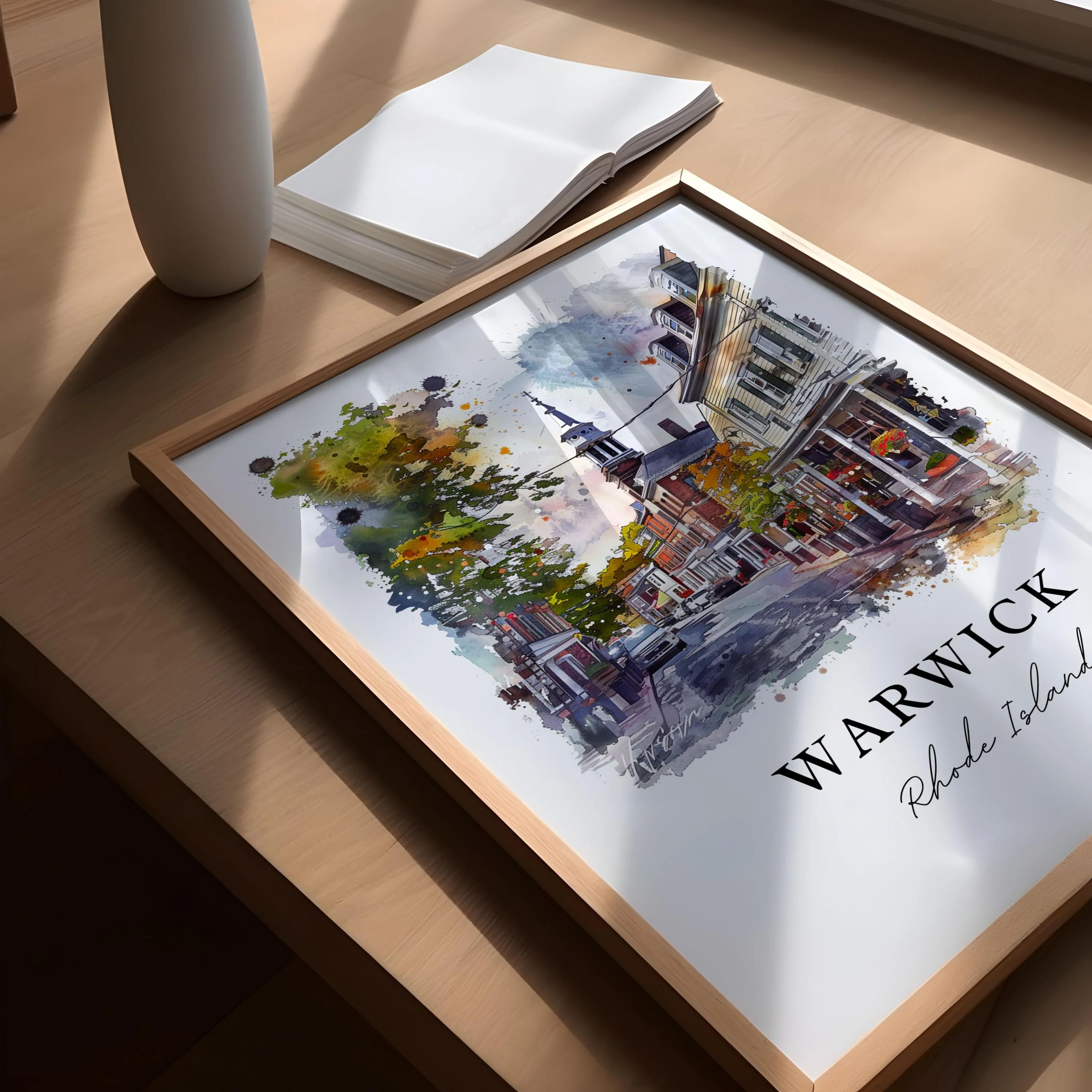 Warwick, Rhode Island – Watercolor Art Print - Image 3