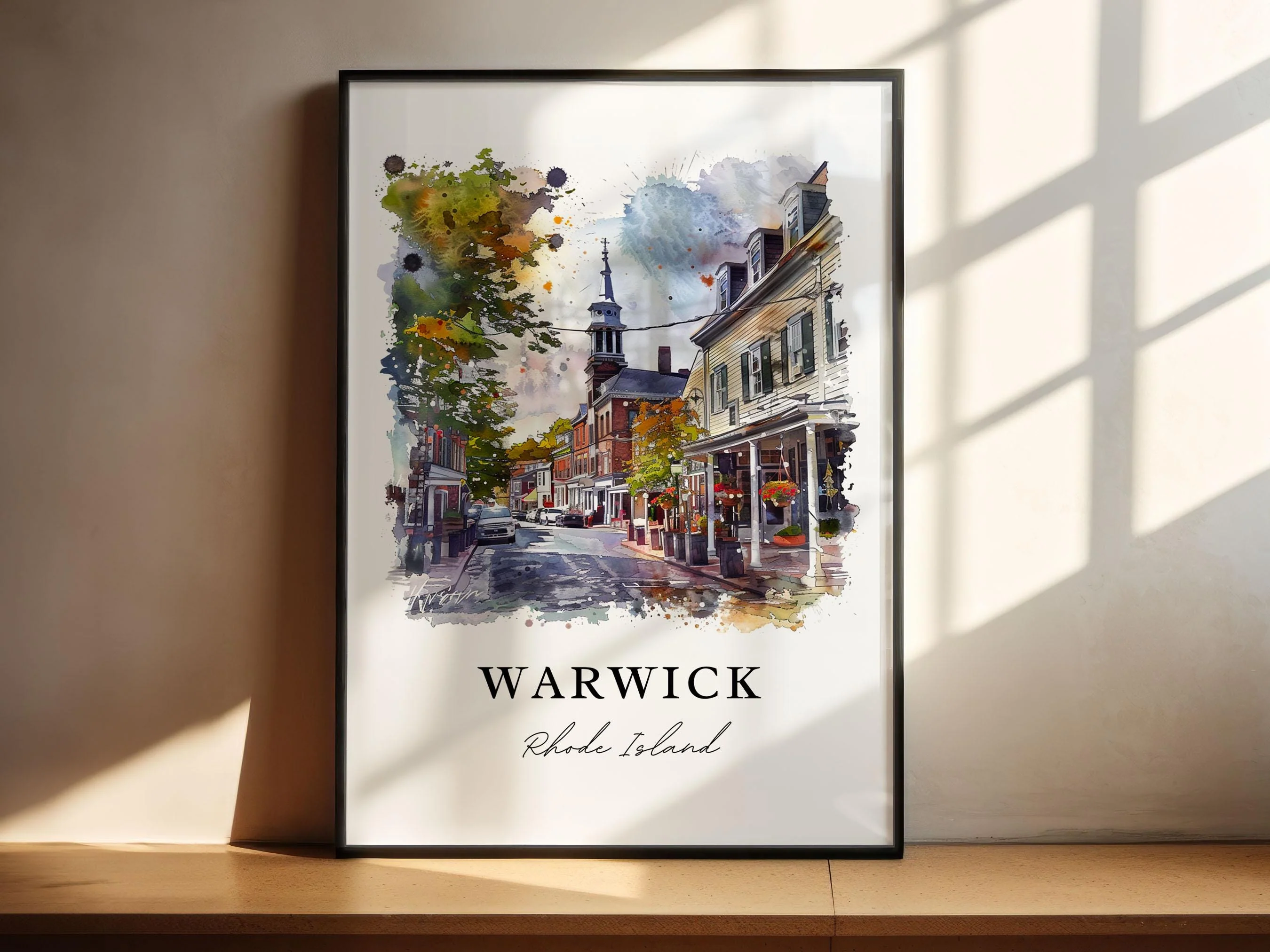 Warwick, Rhode Island – Watercolor Art Print - Image 4