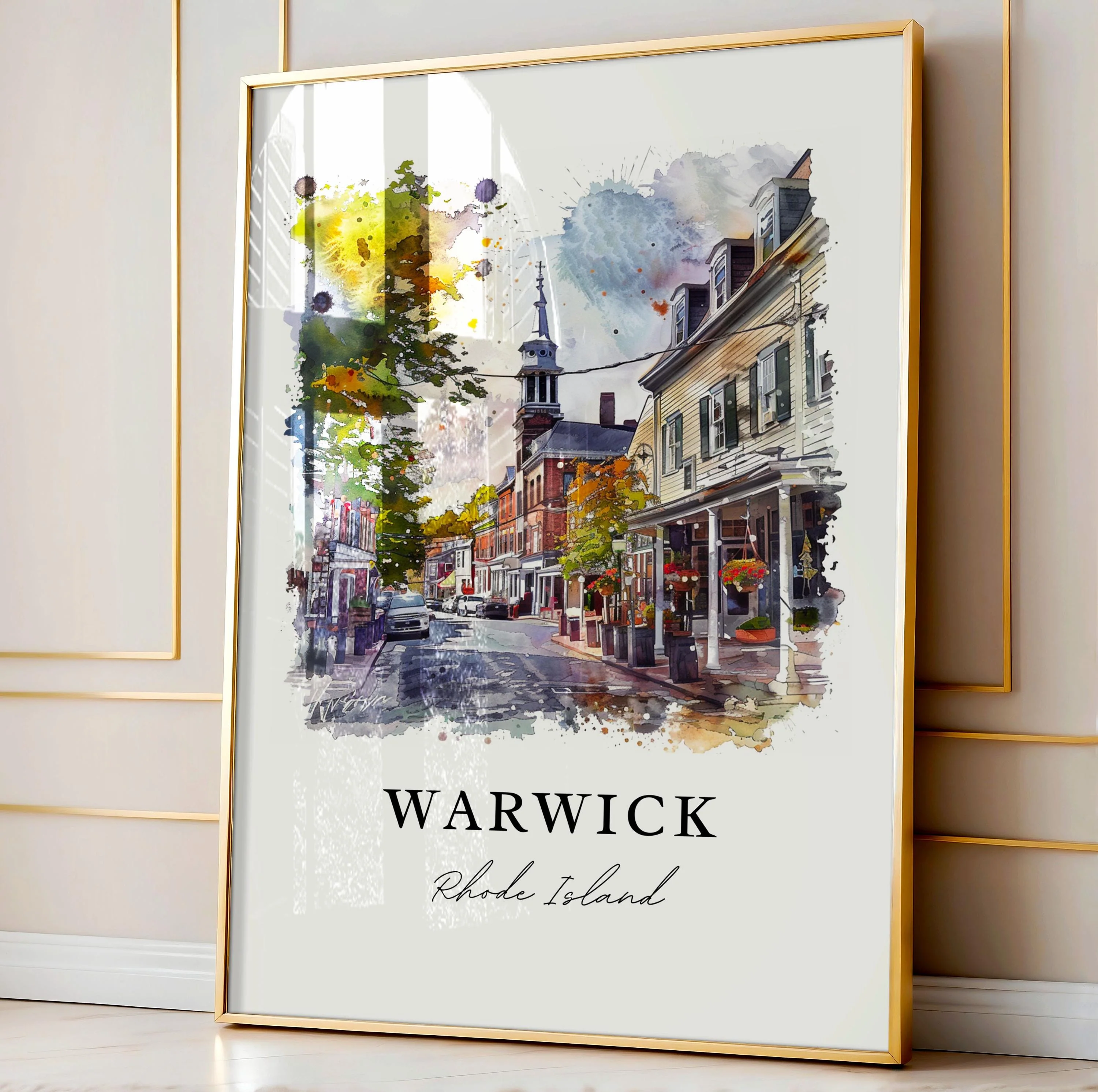 Warwick, Rhode Island – Watercolor Art Print - Image 5
