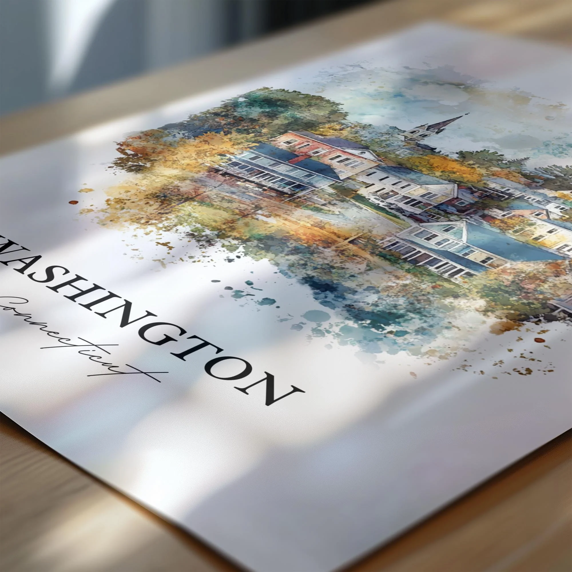 Washington, Connecticut, USA – Watercolor Art Print - Image 2