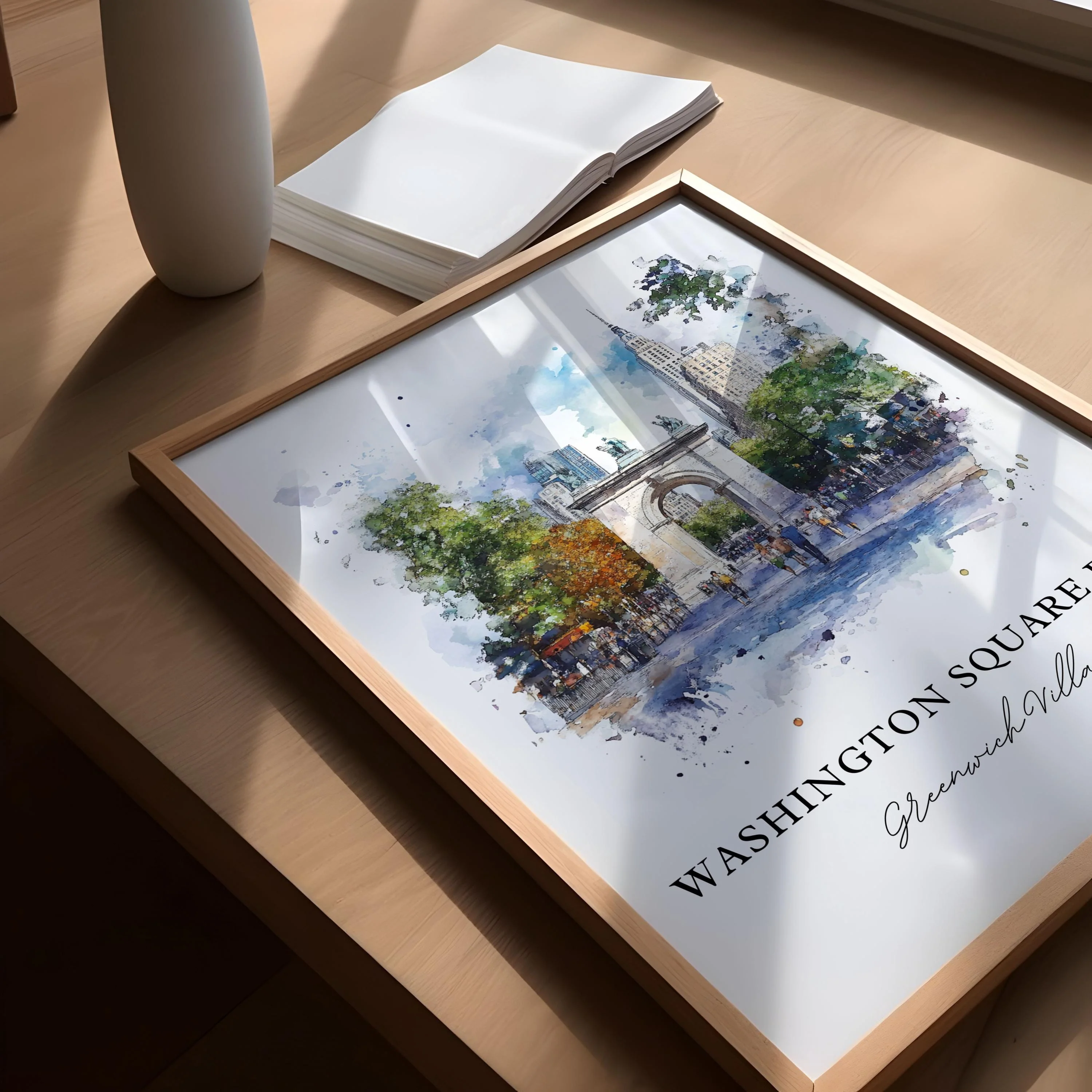 Washington Square Park, USA – Watercolor Art Print - Image 3