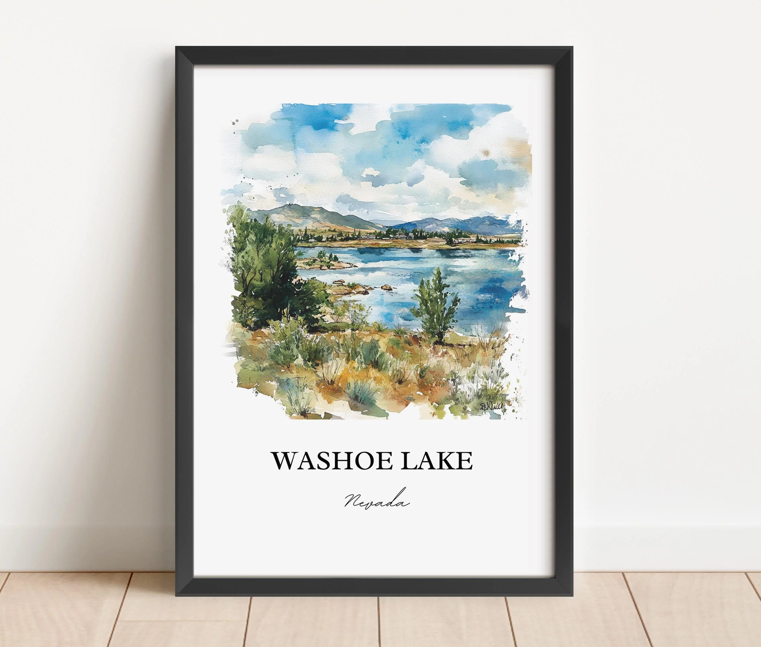 Washoe Lake, Nevada, USA – Watercolor Art Print - Image 5
