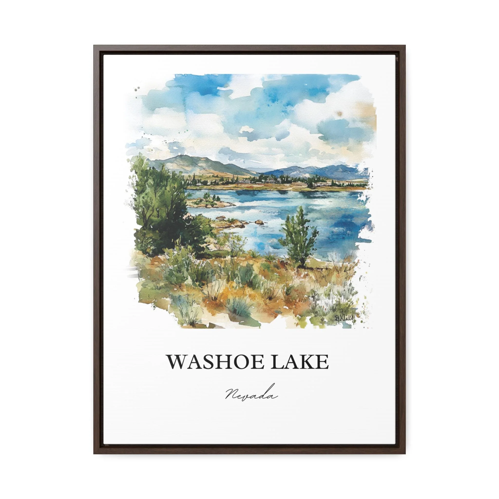 Washoe Lake, Nevada, USA – Watercolor Art Print - Image 7