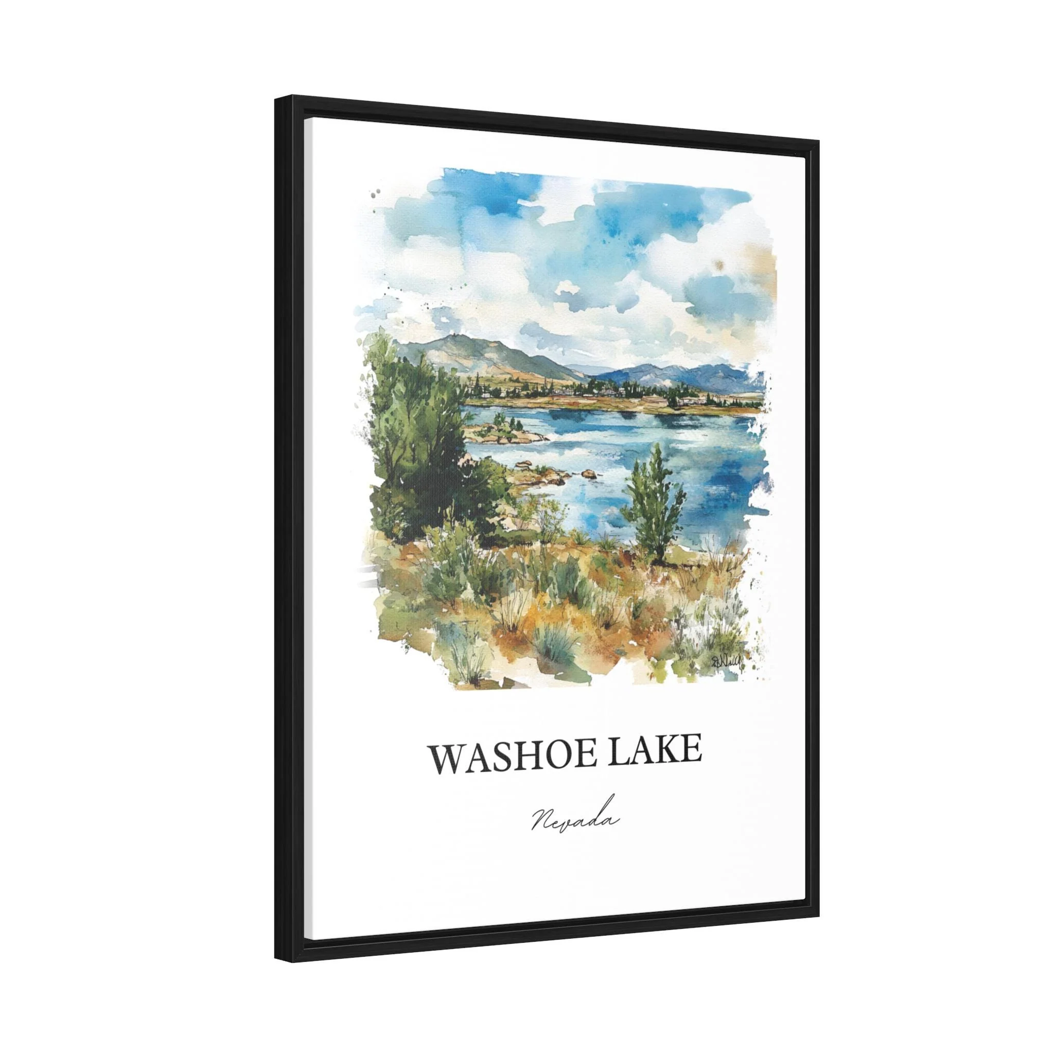 Washoe Lake, Nevada, USA – Watercolor Art Print - Image 8