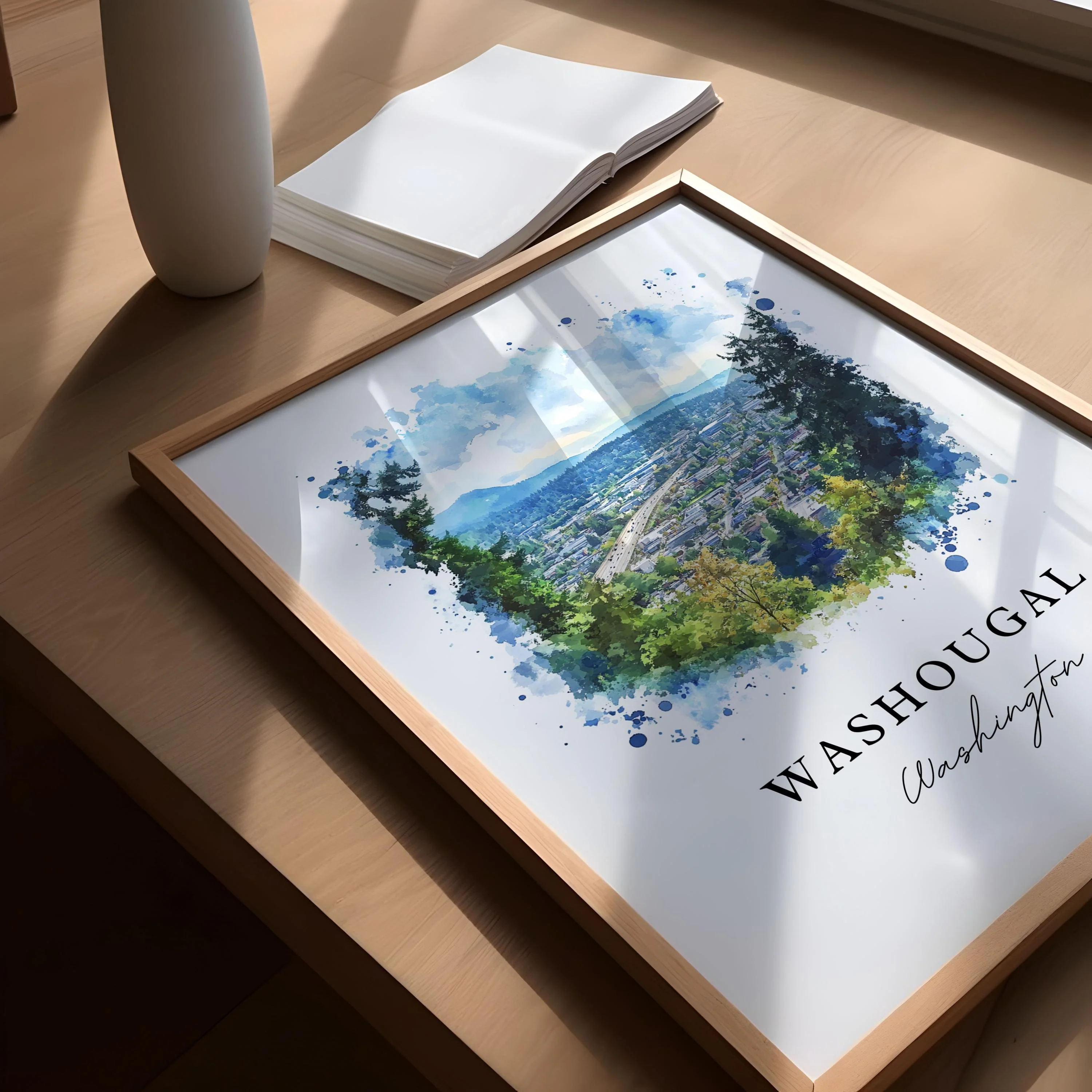 Washougal, WA, USA – Watercolor Art Print - Image 3