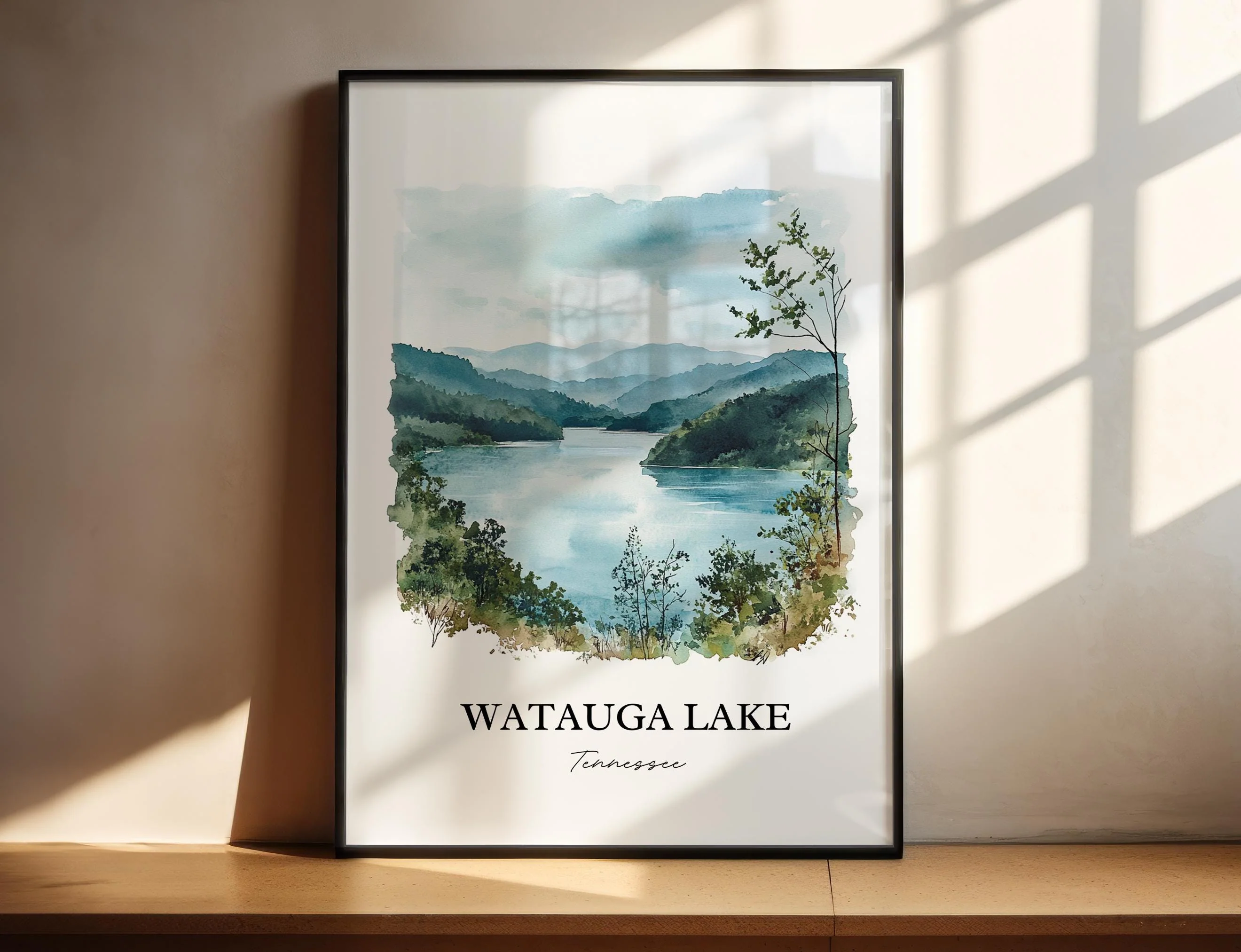 Watauga Lake, USA – Watercolor Art Print