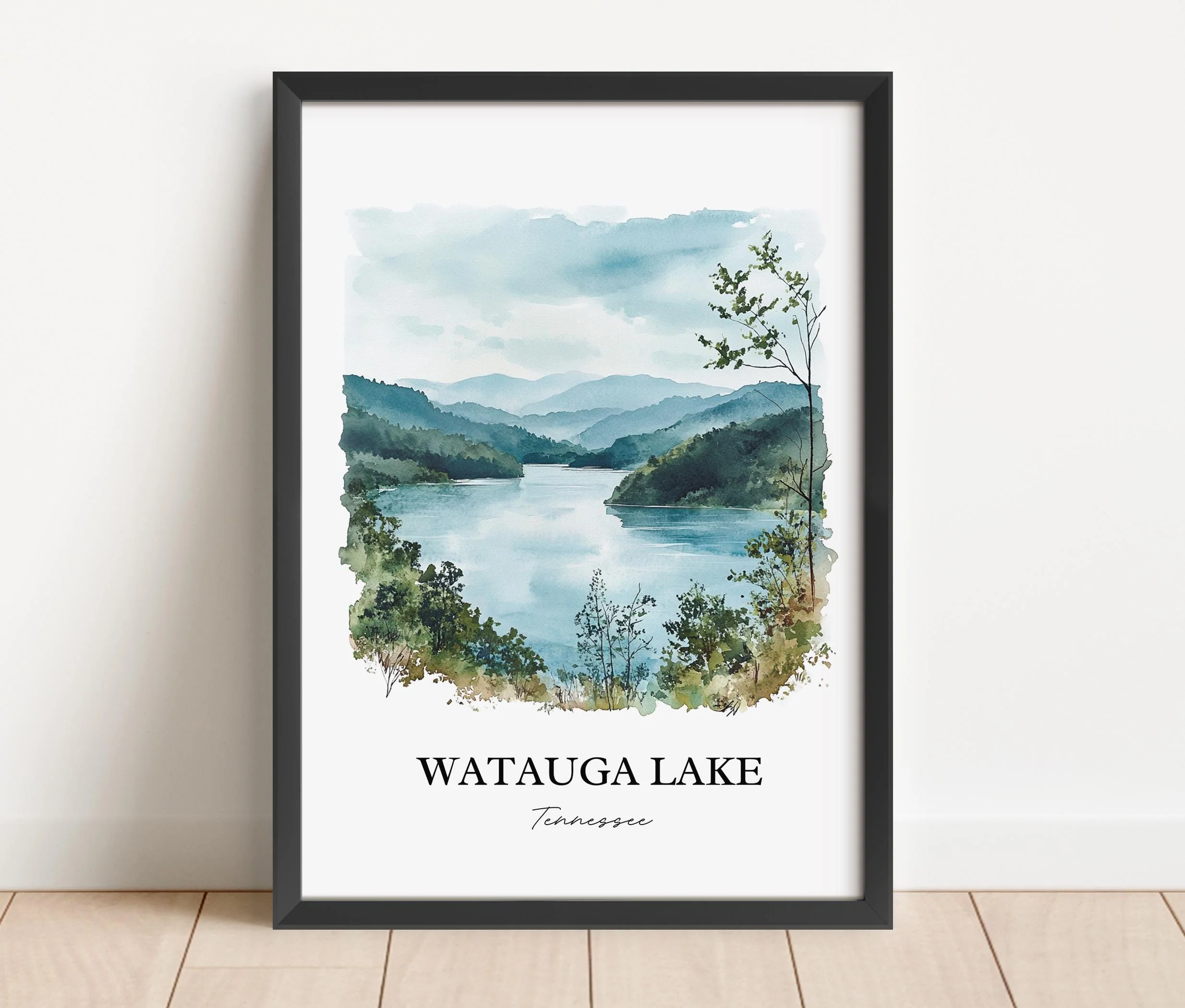 Watauga Lake, USA – Watercolor Art Print - Image 4